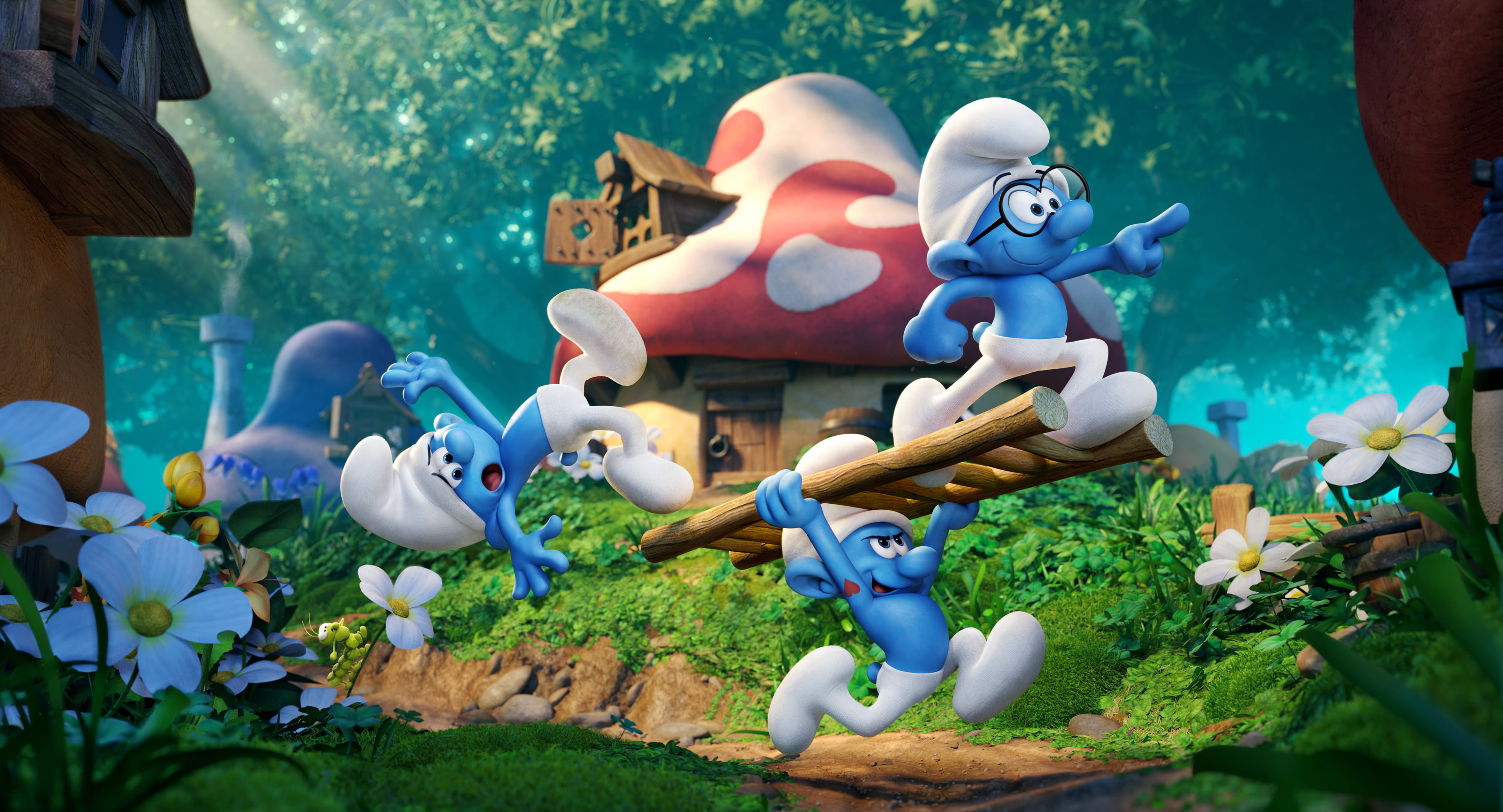 no people, movies, figurine, art and craft, representation, outdoors, toy, 4K, craft, 2017 movies, multi colored, day, smurfs the lost village, human representation, HD Wallpaper