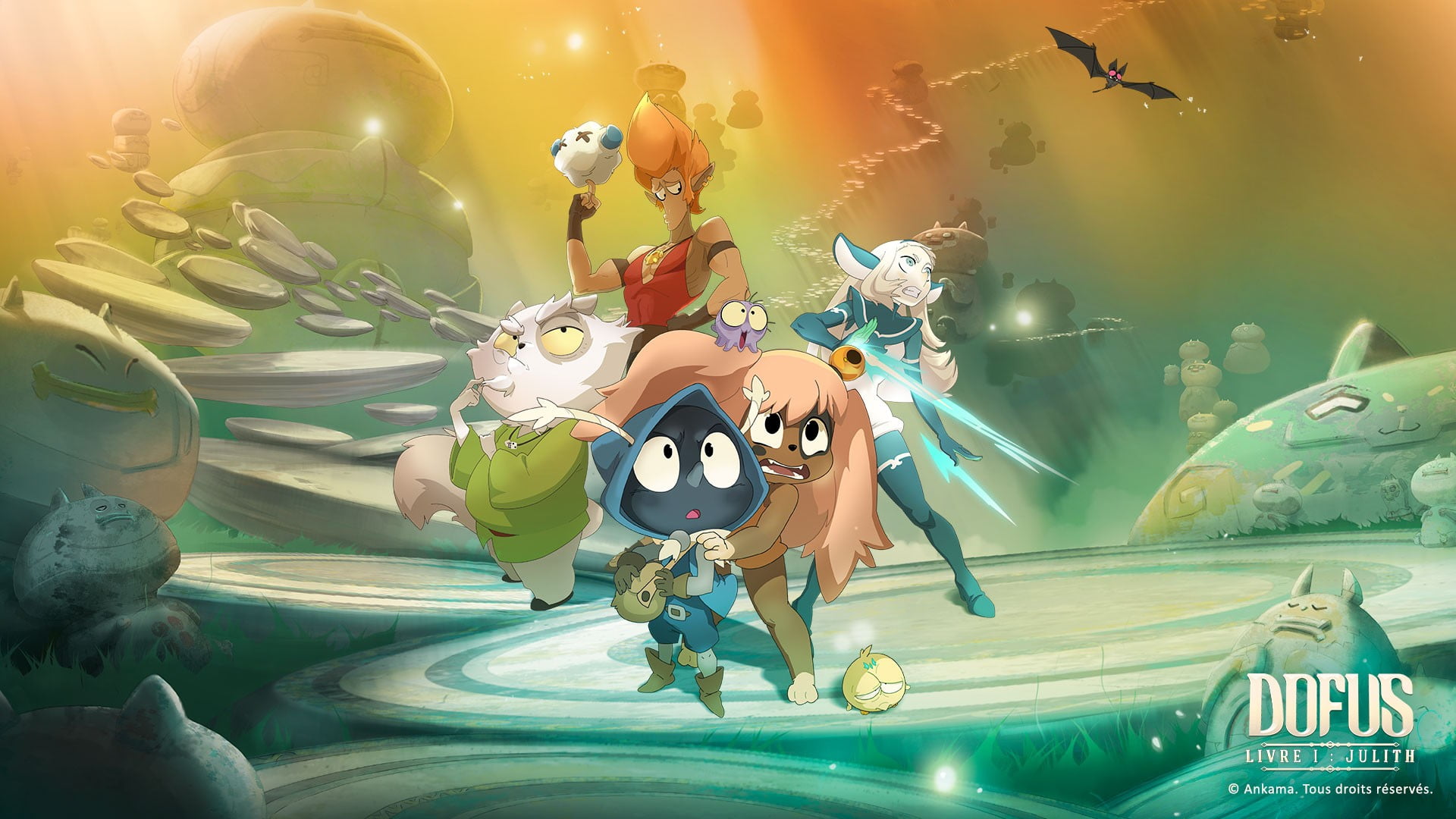 male likeness, 1080P, figurine, no people, dofus livre 1 julith, Ankama, blue, art and craft, Dofus, indoors, animations, representation, animation, night, HD Wallpaper