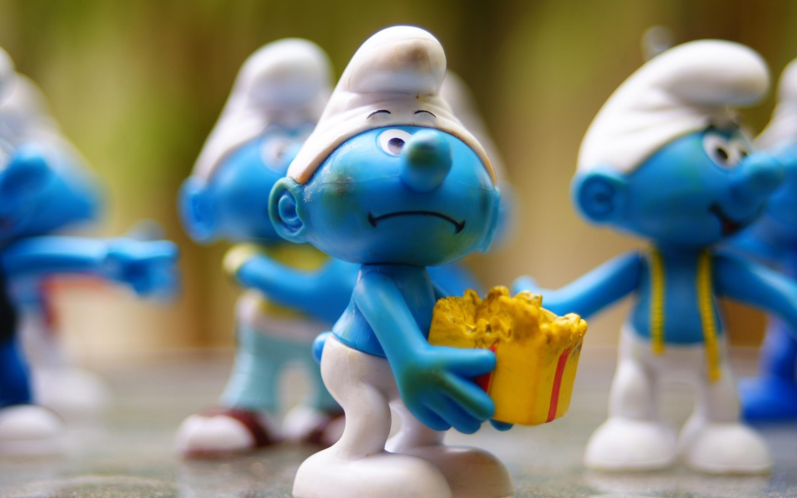 hd, 2K, 2560x1600, smurfs, toys, blue, HD Wallpaper