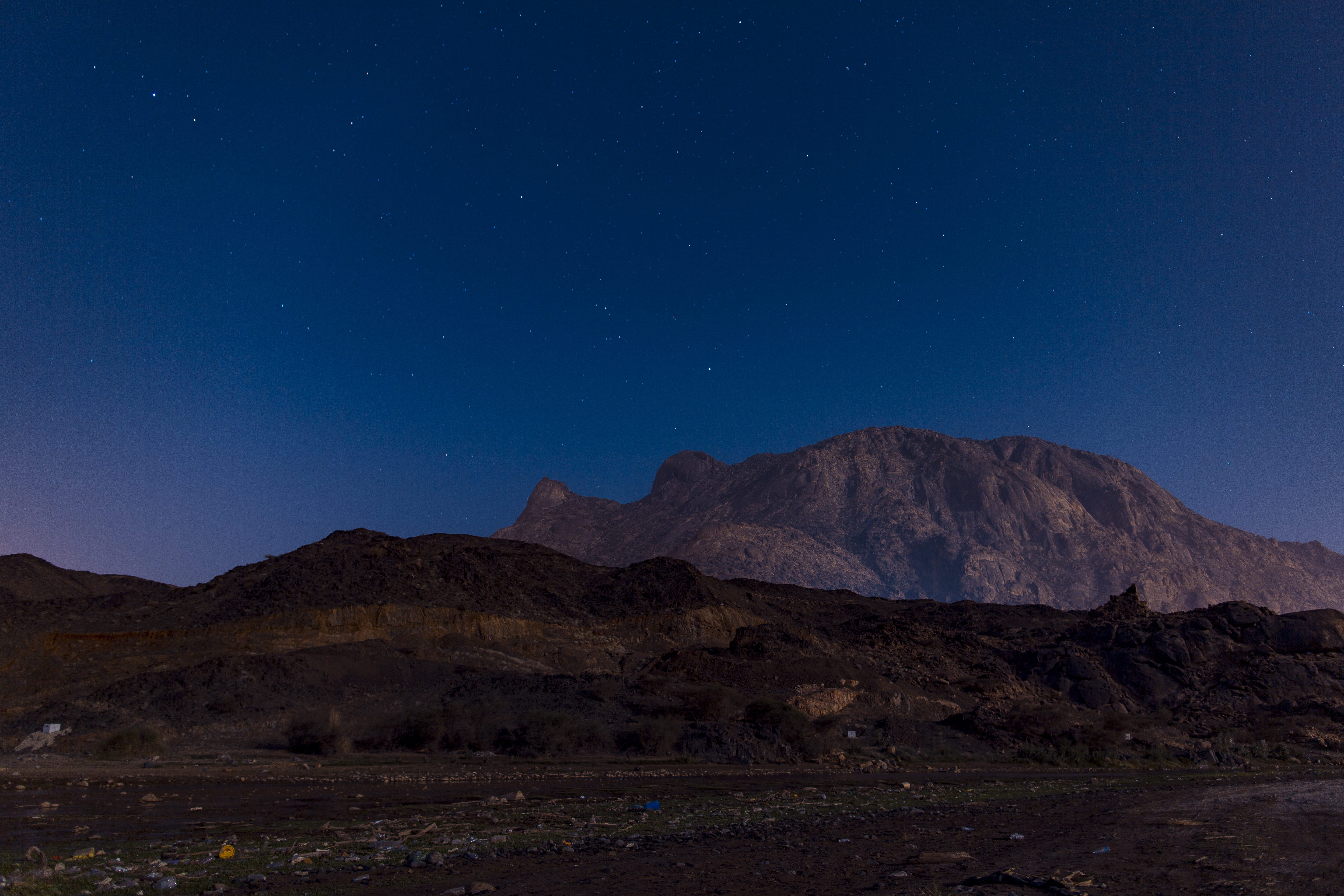 saudi arabia, al bahah, landscape, blue, star - space, mountain range, space, sky, no people, environment, tranquil scene, albaha, land, outdoors, tranquility, HD Wallpaper