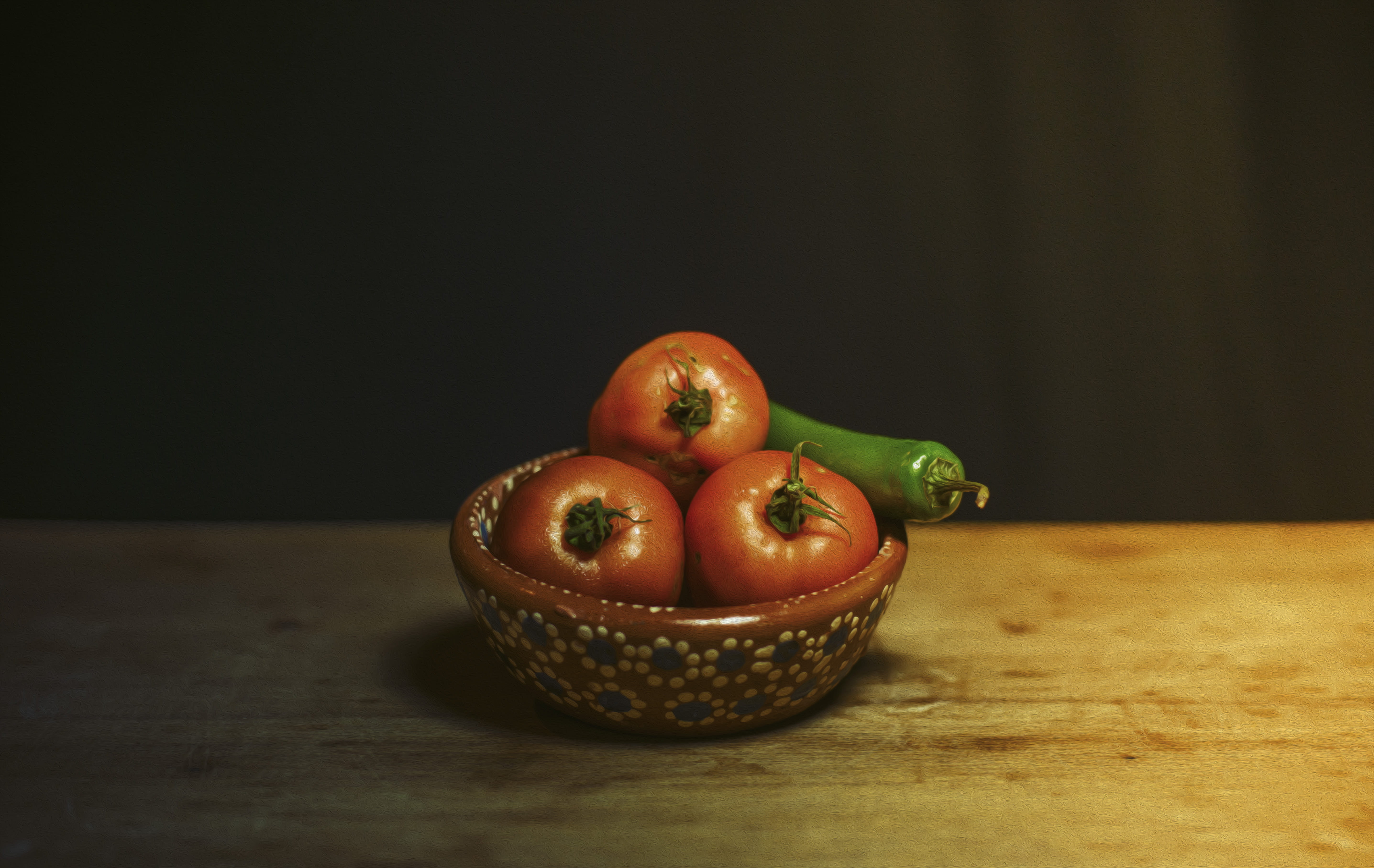 yuriria, red, tomates, group of objects, copy space, fruit, mexico, food and drink, bowl, chilli, table, black background, food, freshness, wood - material, HD Wallpaper