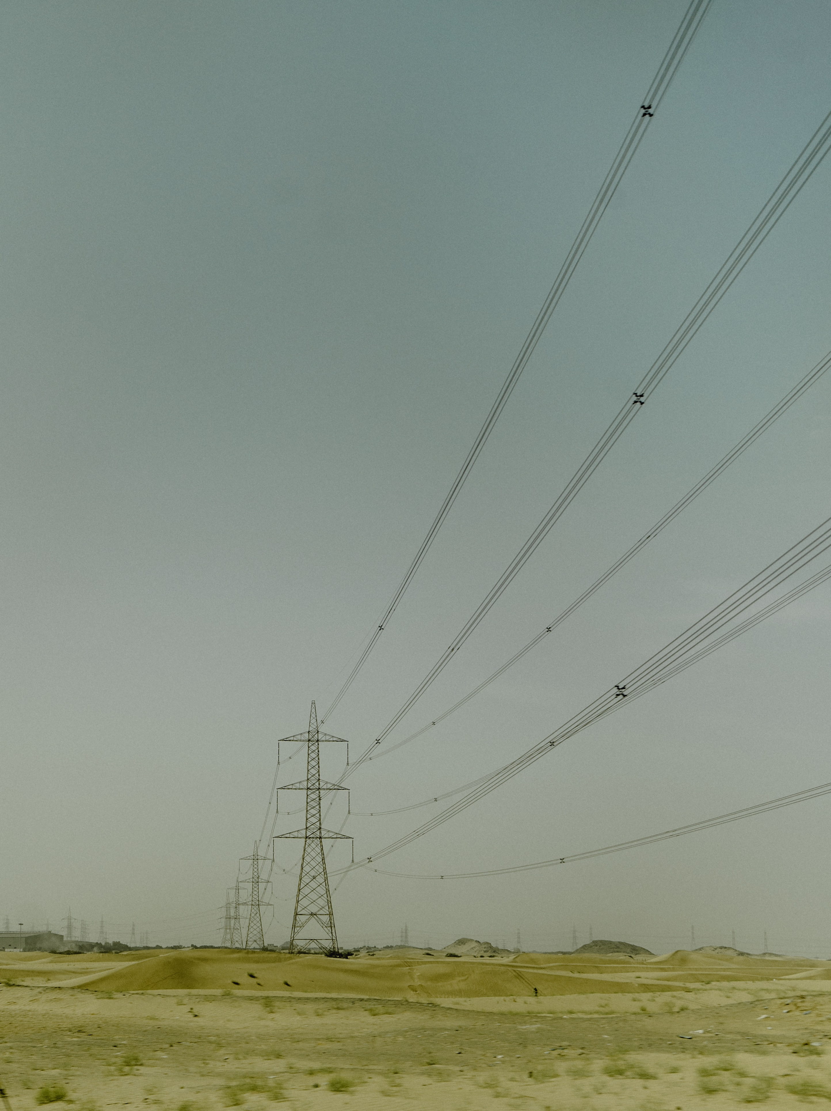 tranquil scene, land, copy space, dry, boat, travel, nature, field, electrical equipment, no people, telephone line, sky, desert, fuel and power generation, Phone HD Wallpaper