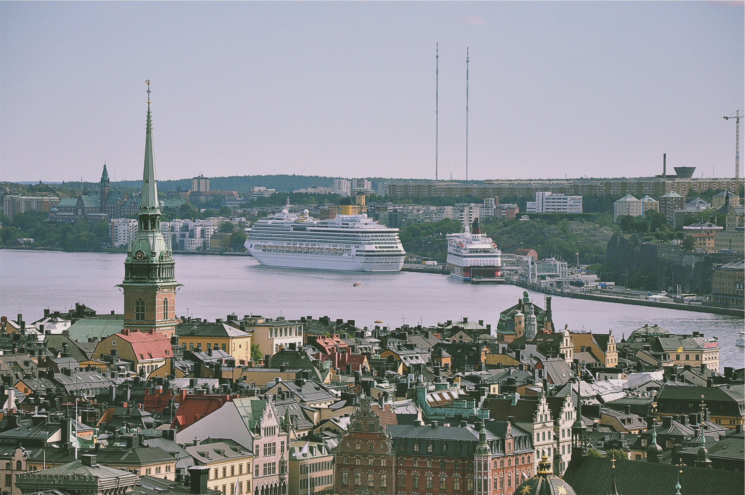 government, cityscape, building, aerial, dock, mosque, city, town, towers, passenger craft, day, near, finial, nautical vessel, sky, yacht, nature, architecture, HD Wallpaper