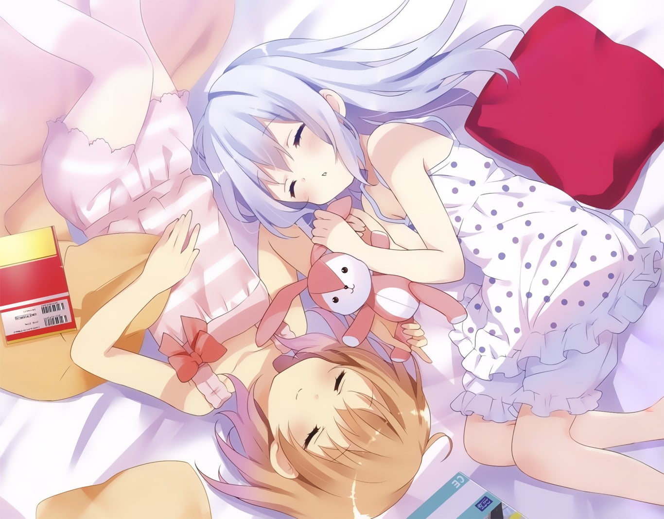 shape, two, Gochuumon wa Usagi Desu ka?, pattern, indoors, creativity, multi colored, anime, 720P, choice, high angle view, craft, art and craft, girl, HD Wallpaper