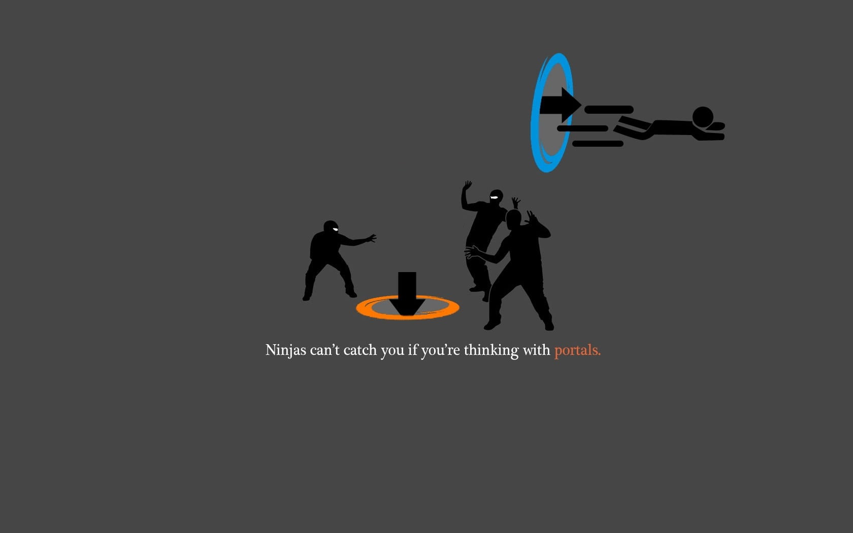ninja, text, Portal (game), men, human representation, business person, two people, businessman, arts culture and entertainment, communication, occupation, HD Wallpaper