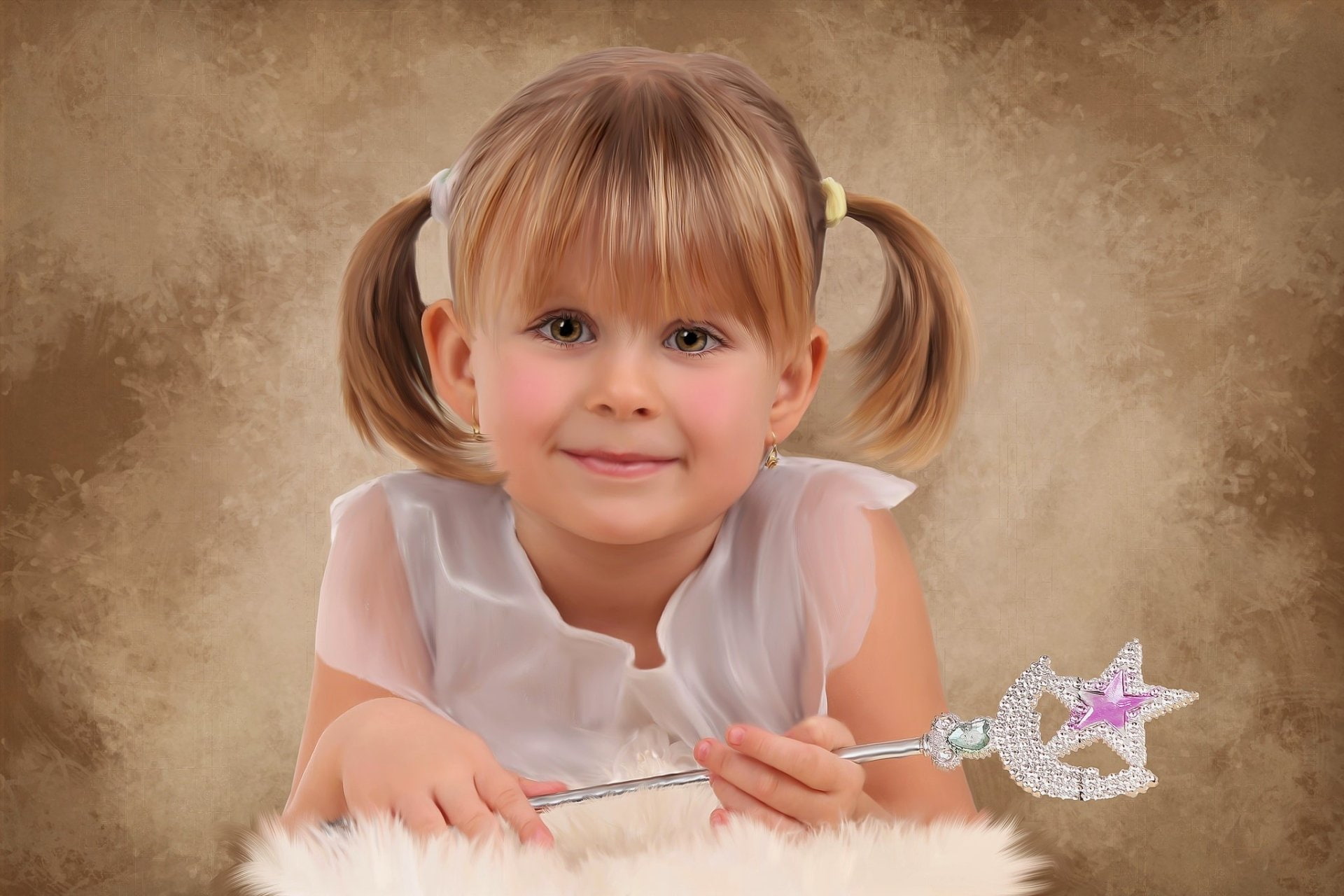 Child, Little Girl, Artistic, Cute, Wand, 1080P, Photography, Twintails, Girl, HD Wallpaper