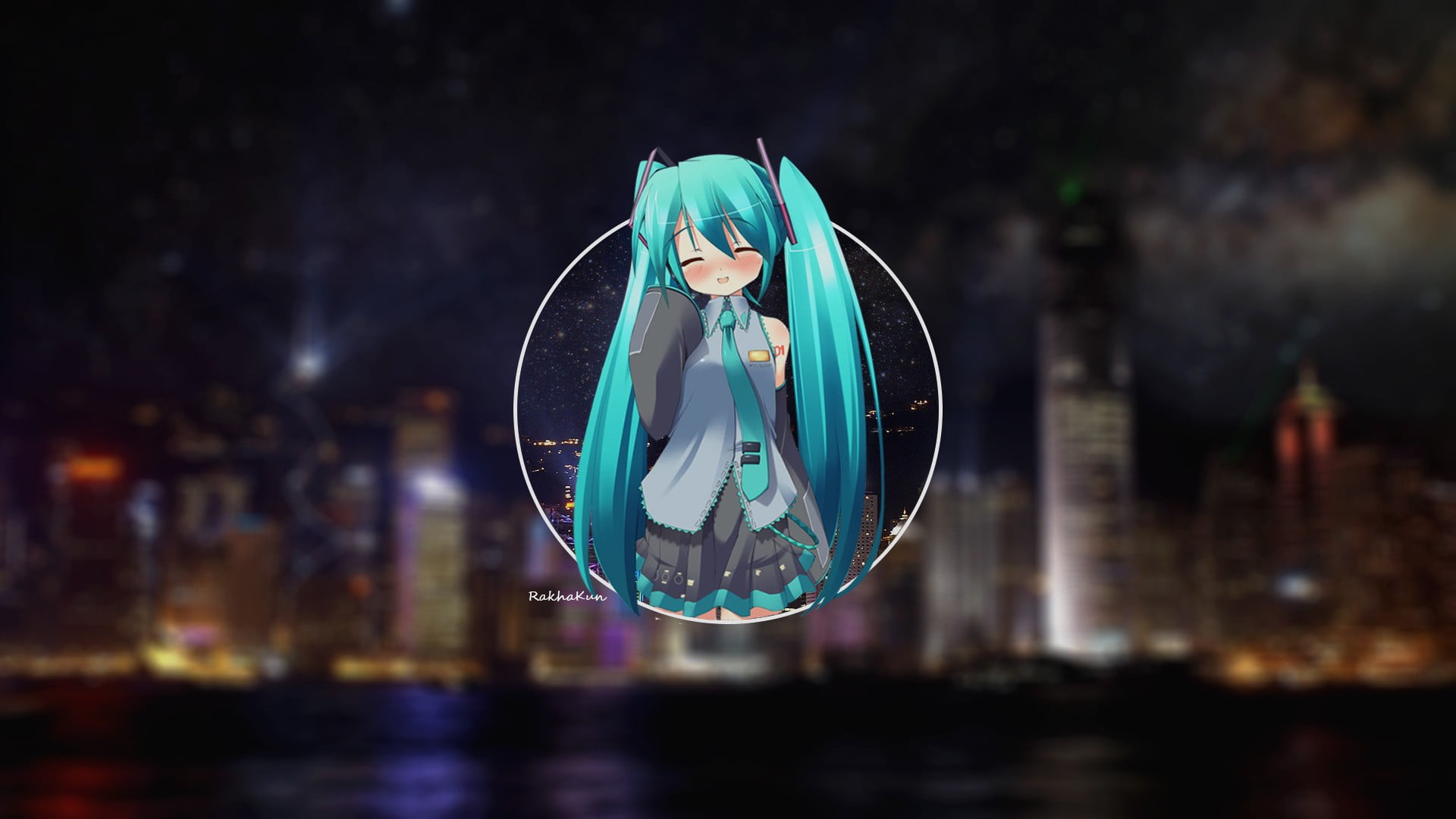 bubble, outdoors, full length, anime, lifestyles, young adult, nature, night, leisure activity, shape, city, Hatsune Miku, mid-air, adult, portrait, front view, HD Wallpaper