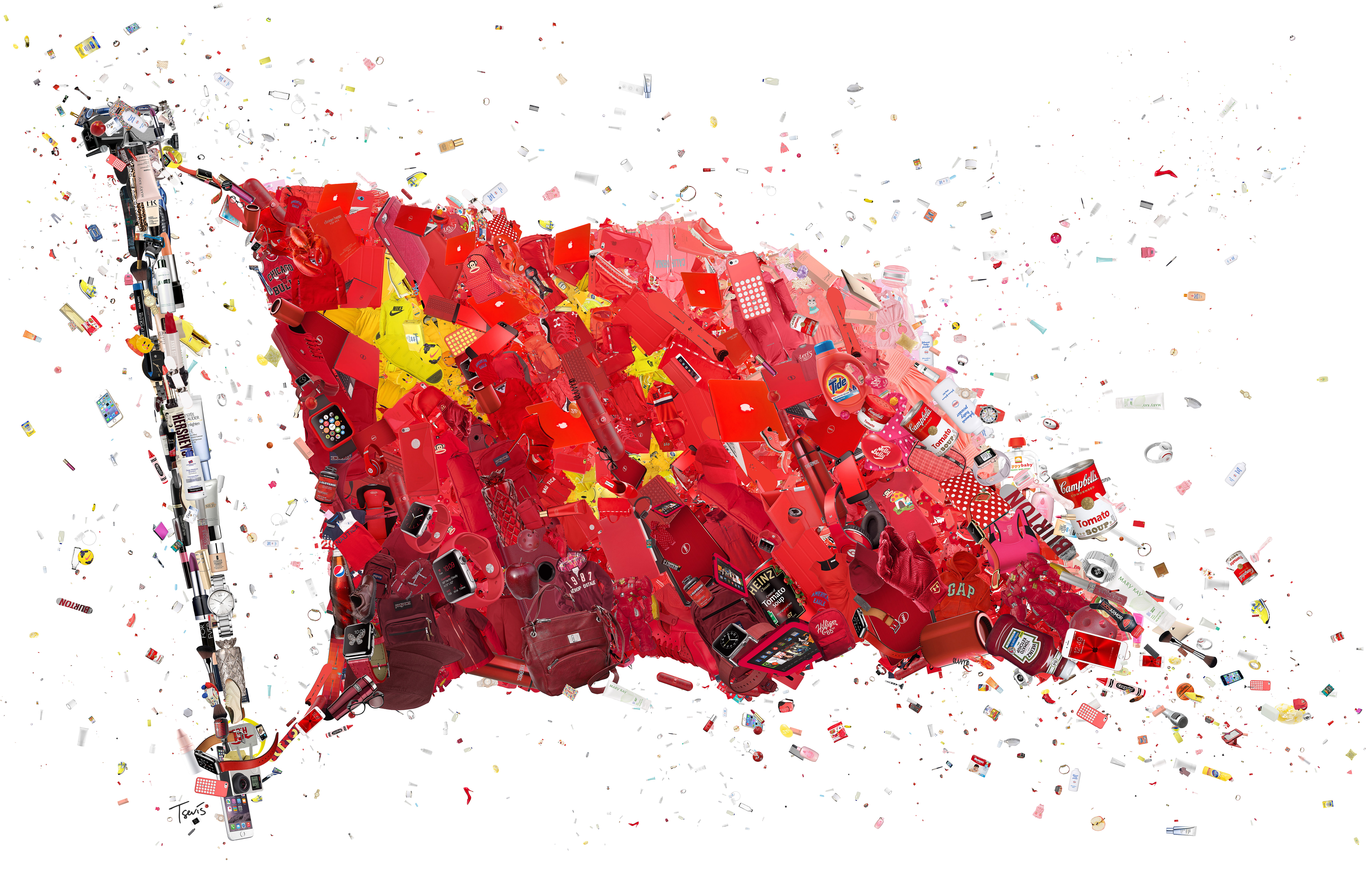stars, China flag, 8K, 8K, Alibaba, 4K, red, abstract, five, HD, painting, flag, HD Wallpaper