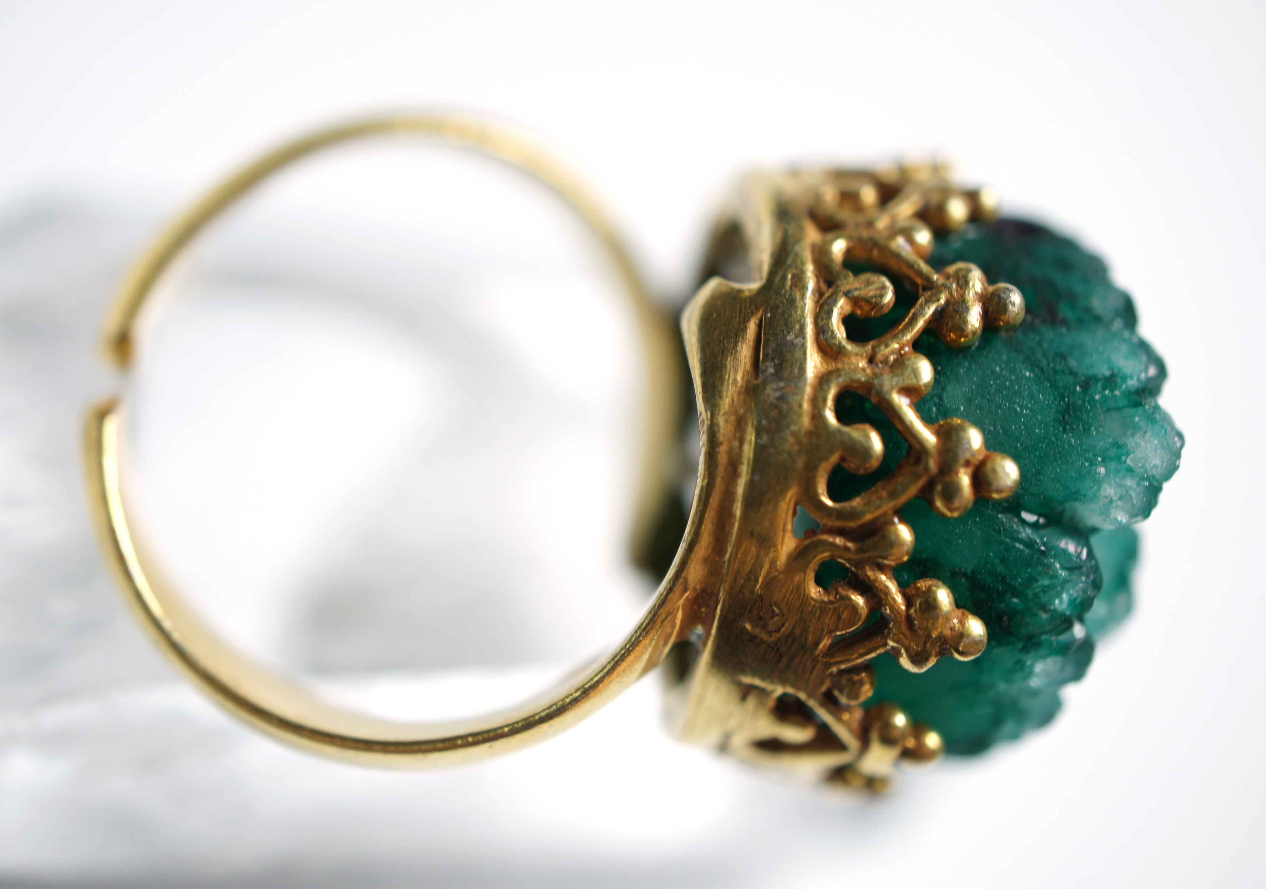 no people, shiny, druzy, golden, jewellery, close-up, ornate, bracelet, green, gold, expense, drusy, 4K, indoors, decoration, gemstone, fashion, luxury, HD Wallpaper