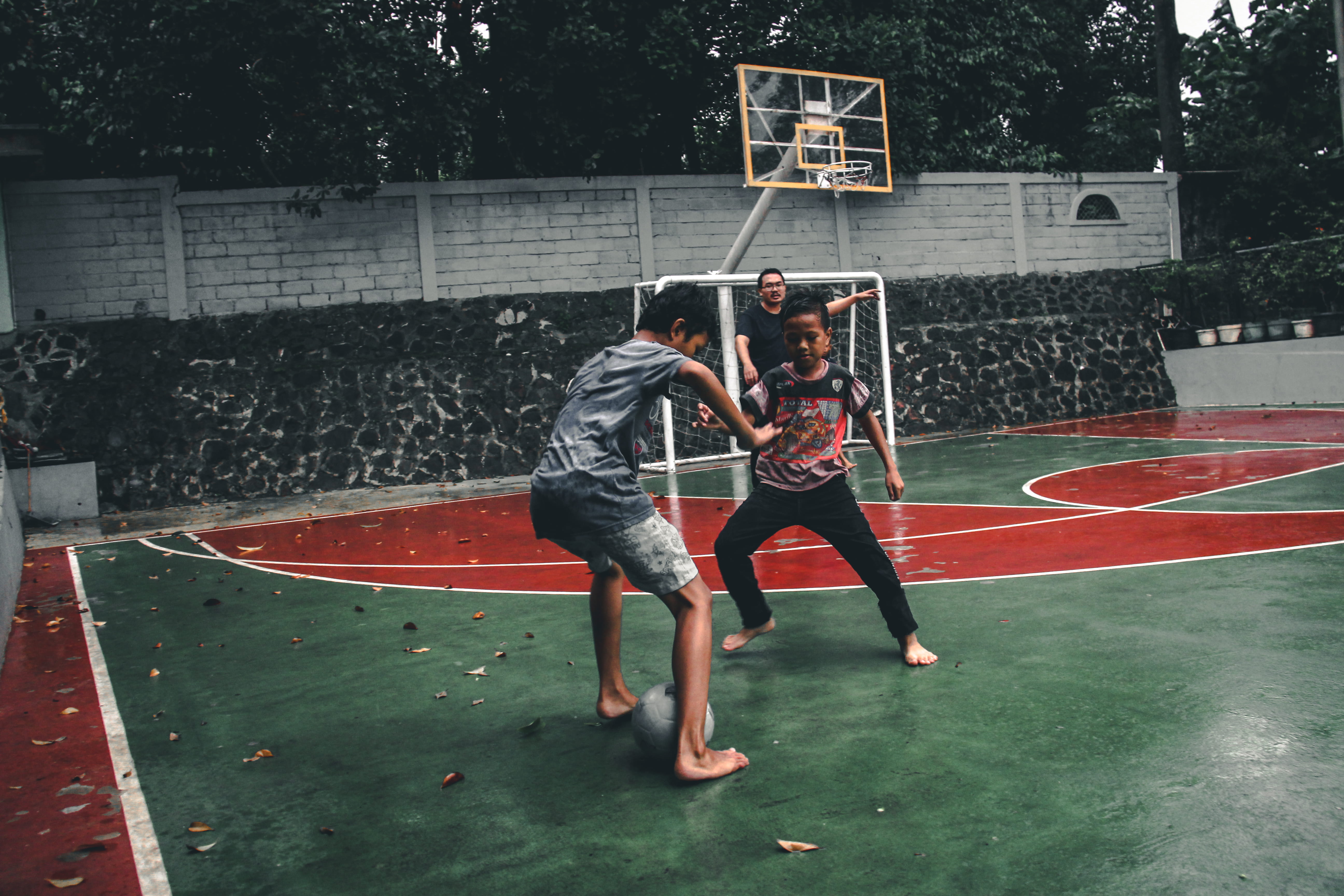 casual clothing, basketball hoop, tiger, athlete, clothing, football, apparel, people, motion, person, men, two people, leisure activity, young men, 5K, HD Wallpaper