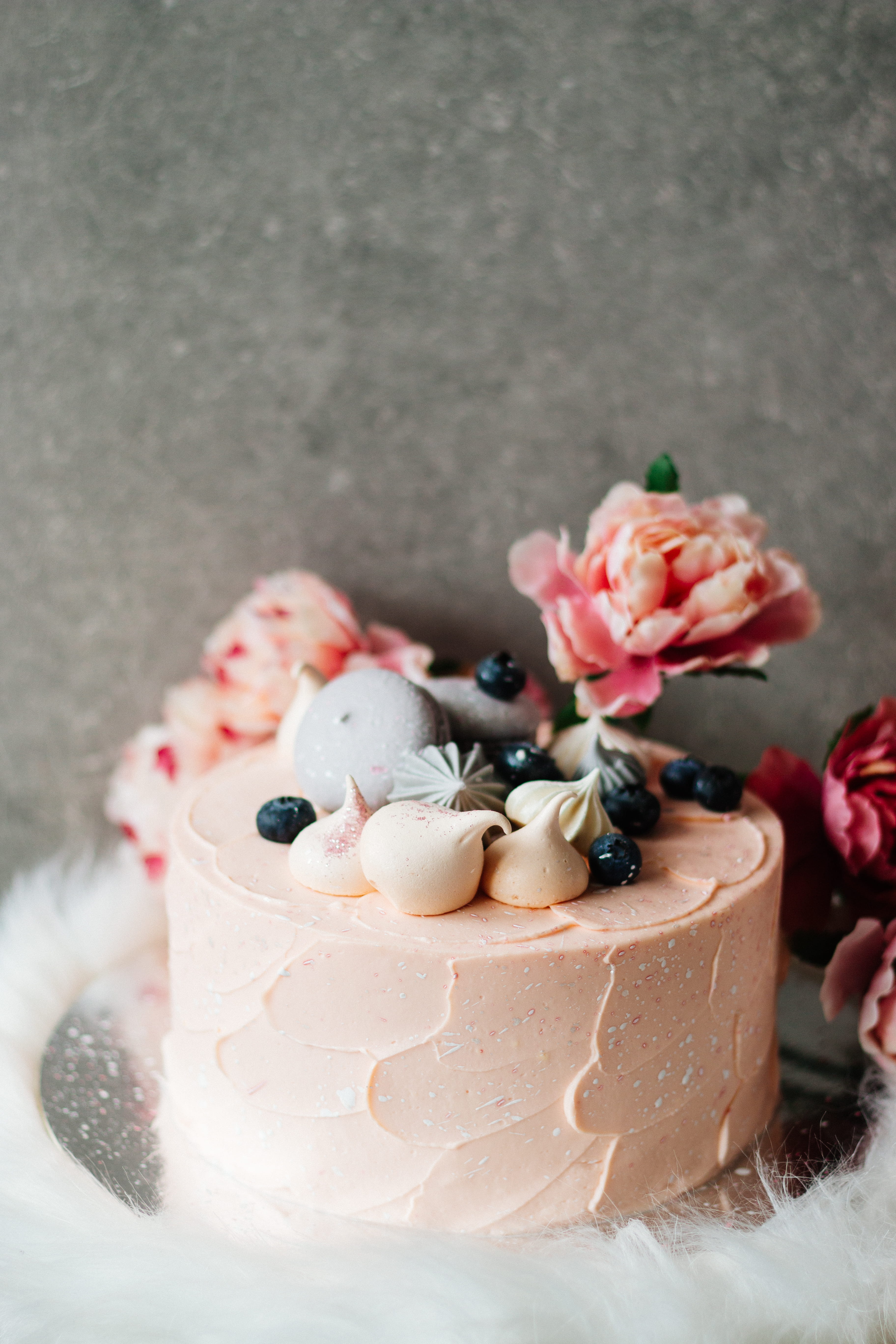 cake, celebration, fudge, close-up, pink, pink color, torte, still life, sweet, cream, icing, creme, ready-to-eat, rose, plant, dessert, decoration, unhealthy eating, Phone HD Wallpaper