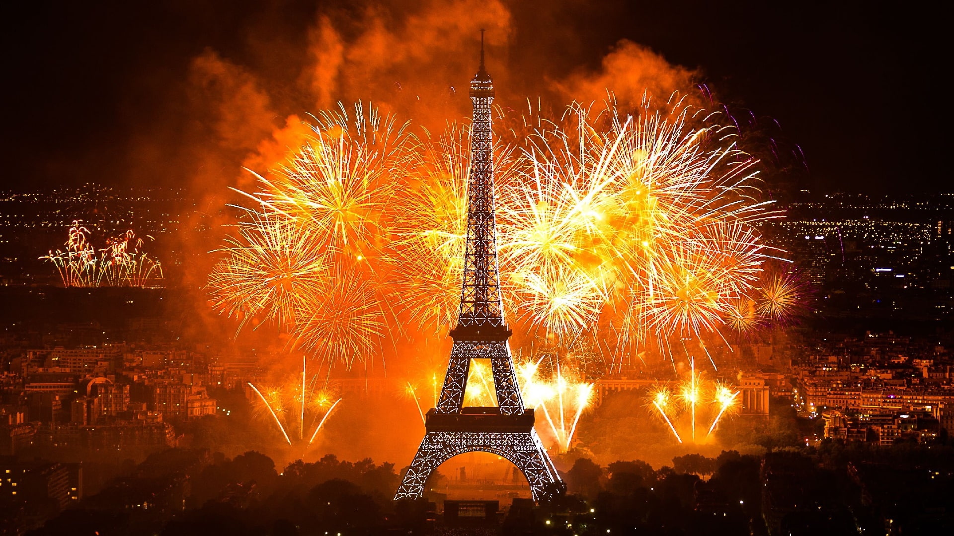 france, 1080P, event, paris, illminated, festival, night, entertainment, eiffel tower, explosion, public event, europe, fireworks, illmination, explosive, HD Wallpaper