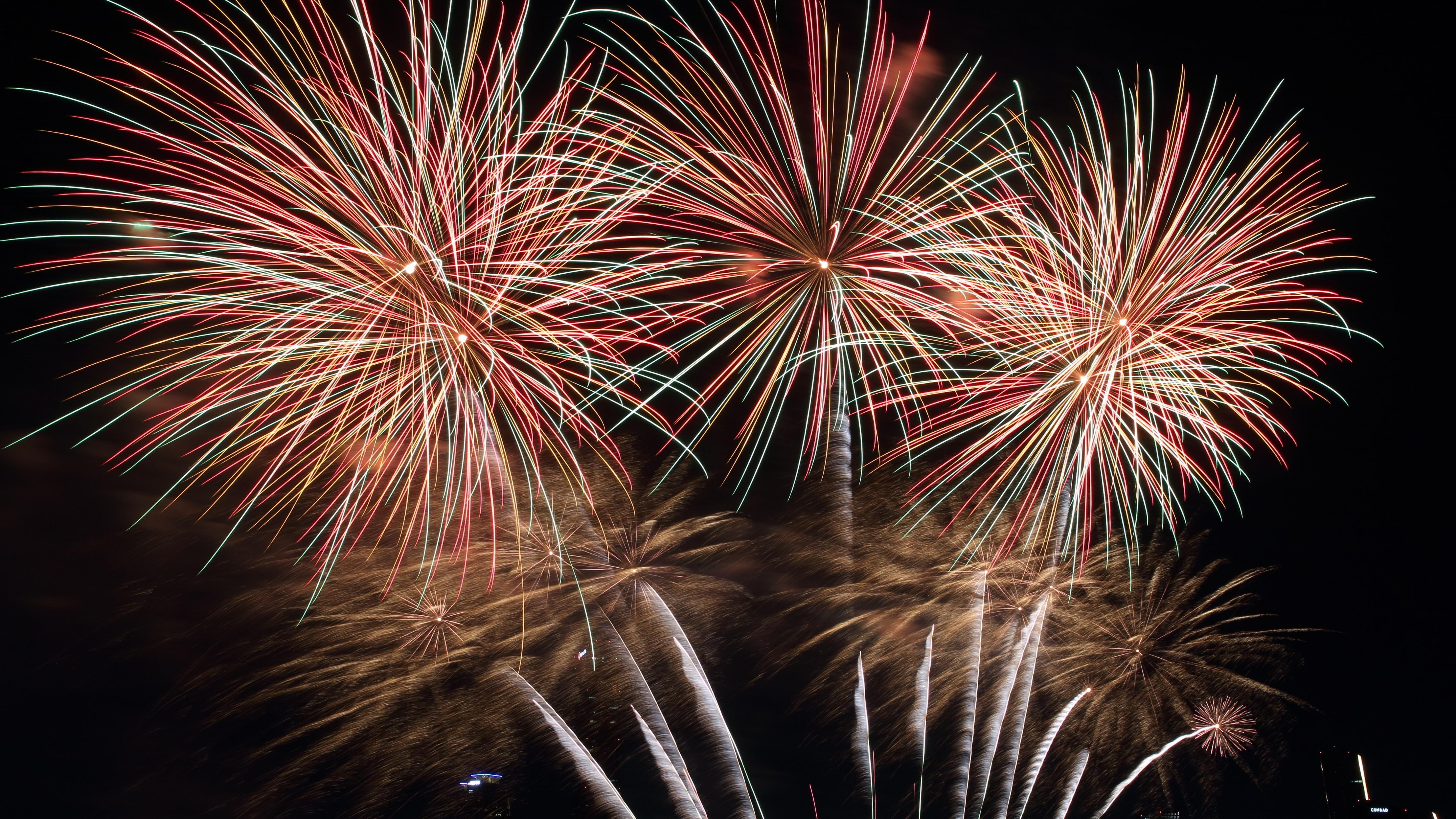fireworks, korea, festival, 5K, reflection, long-exposure photography, night, event, pyrotechnics, asia, explosive material, south korea, celebration, HD Wallpaper