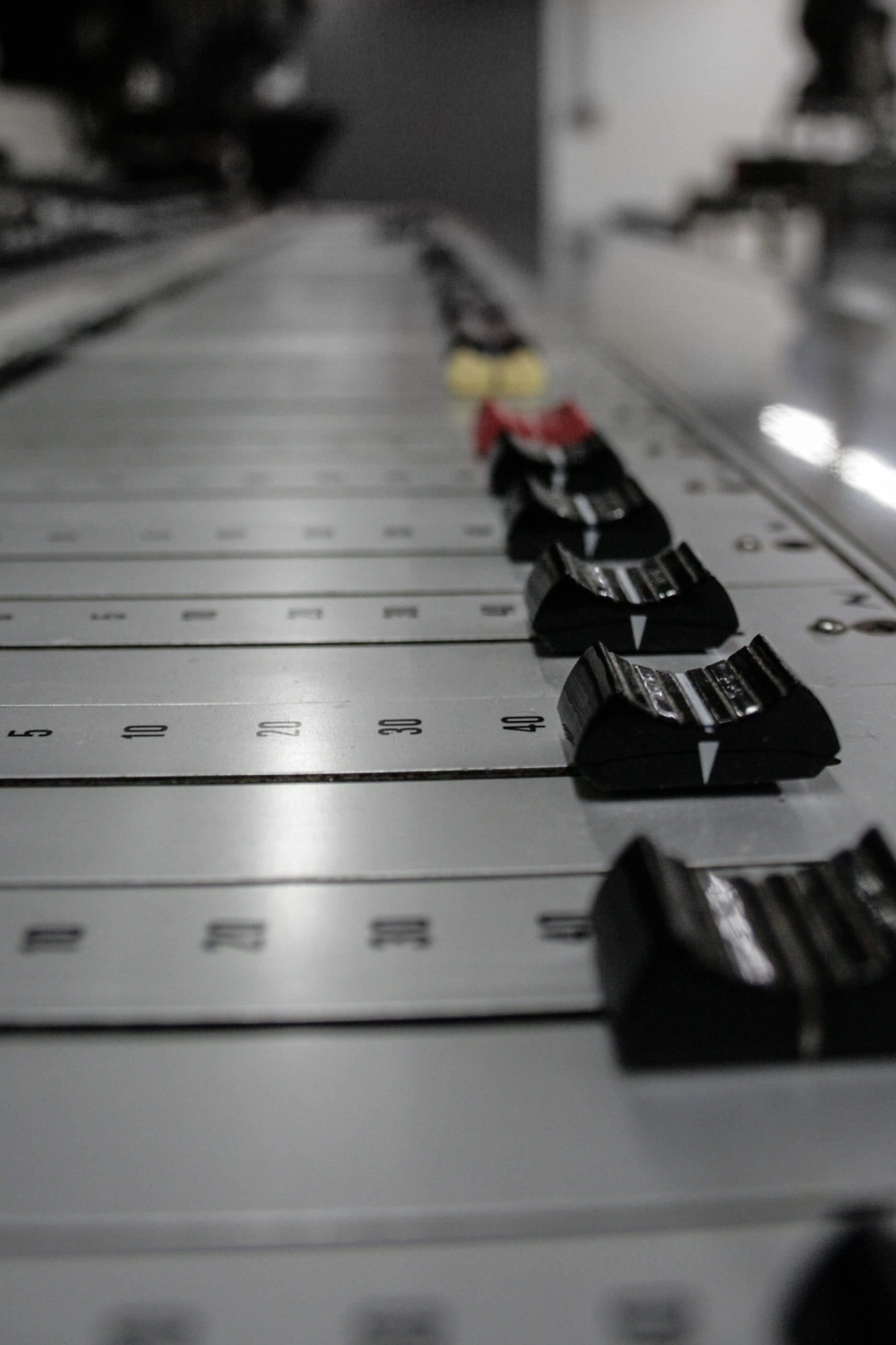 close-up, table, selective focus, electrical equipment, indoors, Mixing Console, musical equipment, focus on foreground, in a row, Mixing, arts culture and entertainment, Phone HD Wallpaper
