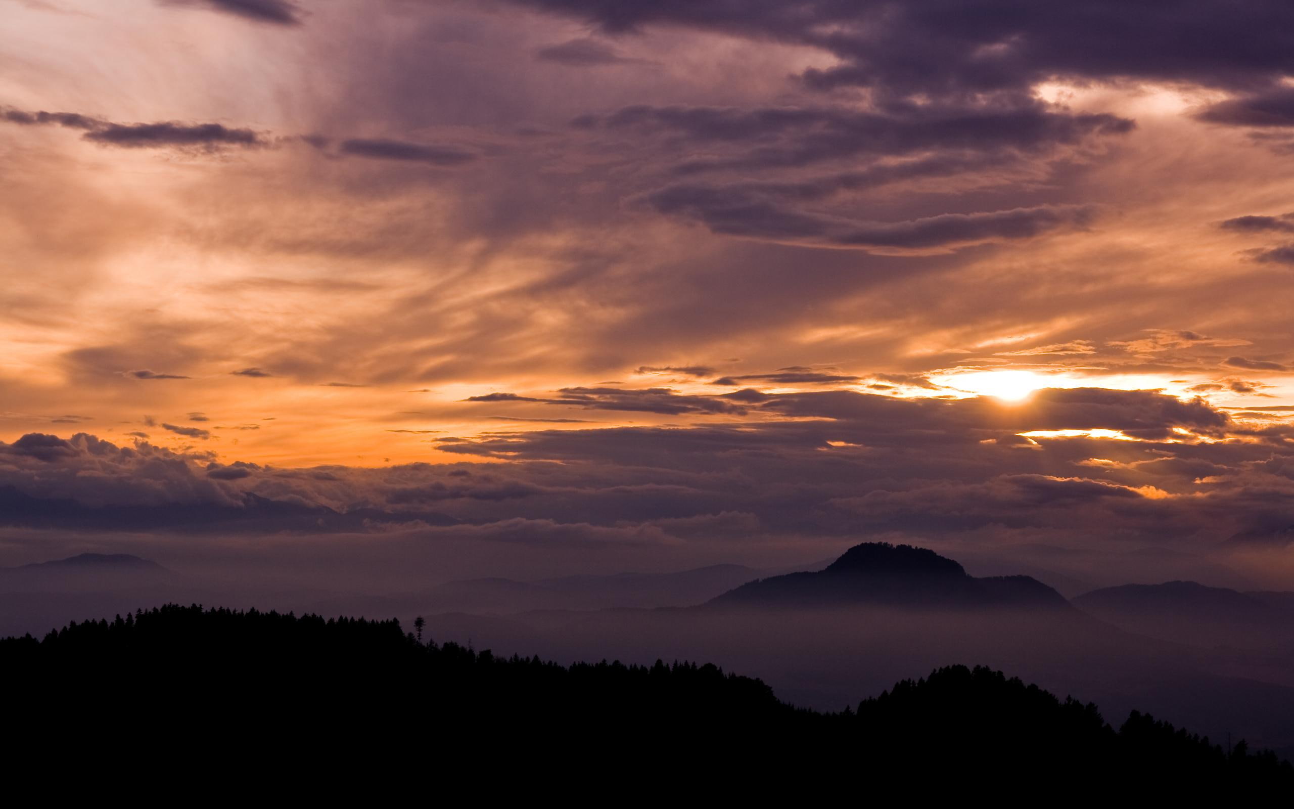 veiled, beautiful, 3d and abstract, mountains, forests, colors, valley, nature, shrouded, 2K, clouds, HD Wallpaper