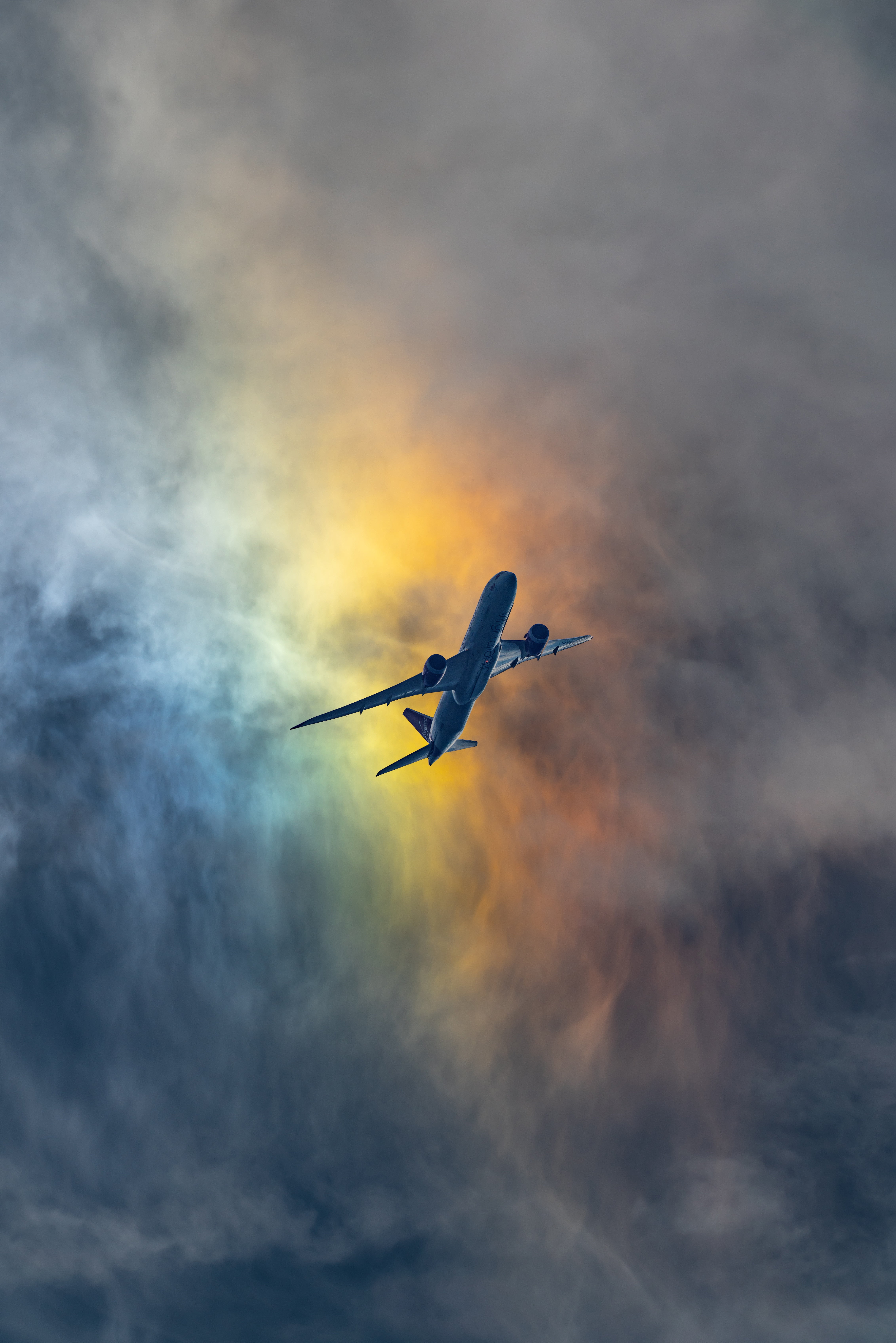 nature, dramatic sky, 5K, sunset, travel, flying, silhouette, plane, airplane, shroud, smoke - physical structure, transportation, mode of transportation, Phone HD Wallpaper