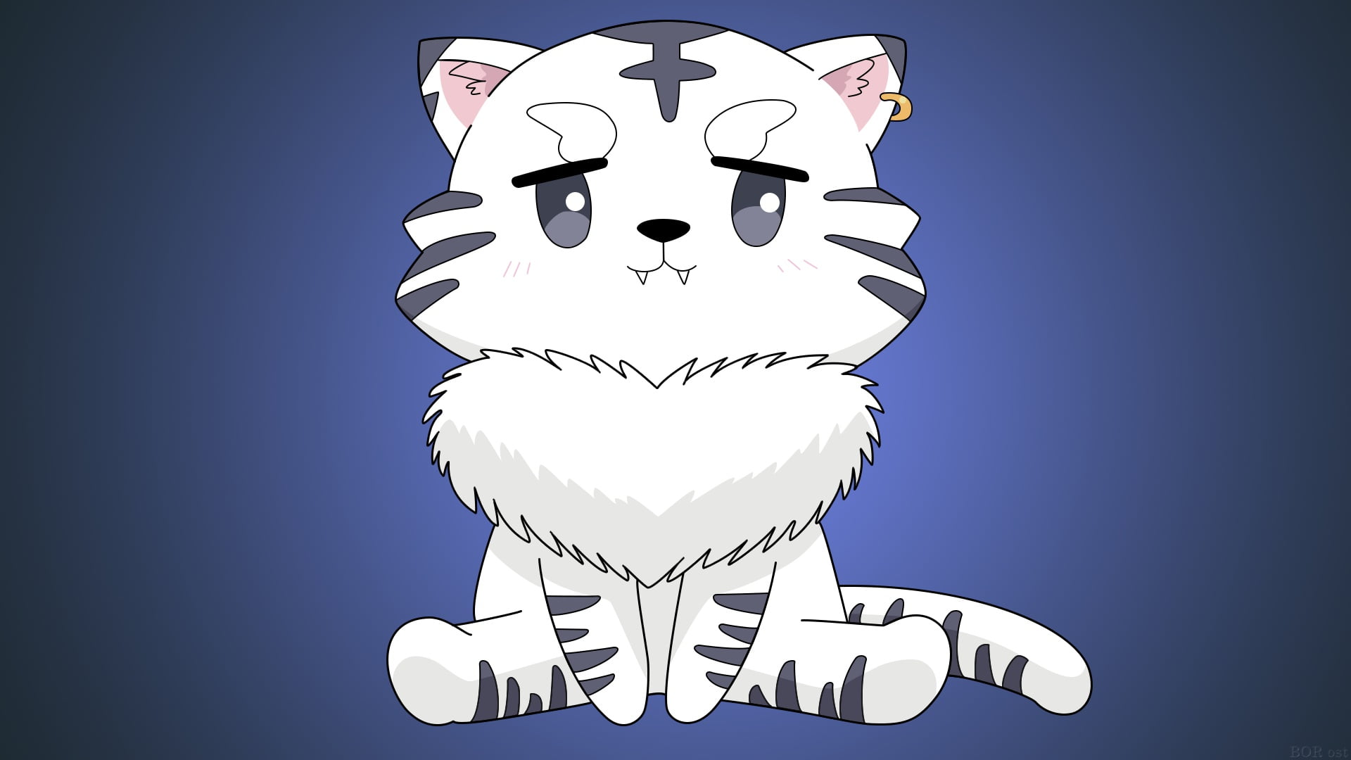 BOR ost, In a different world with a smartphone, vector, anime, art, Kohaku, tiger, Isekai wa Smartphone to Tomo ni, 1080P, HD Wallpaper
