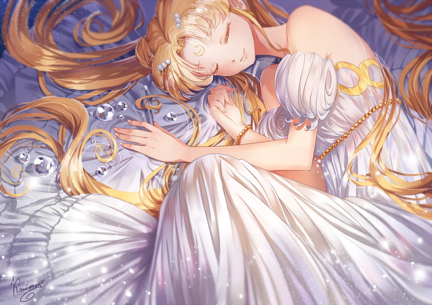 long, serenity, character, hair, 720P, girl, anime, series, blonde, cute, moon, sailor, HD Wallpaper