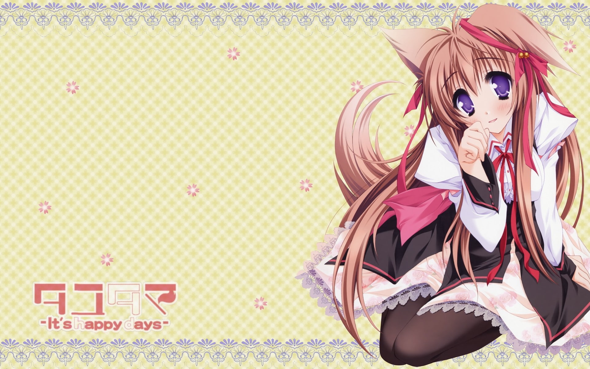 costume, Mito Mashiro, arts culture and entertainment, hair, childhood, 1080P, child, smiling, females, Tayutama, happiness, girls, anime girls, looking at camera, HD Wallpaper
