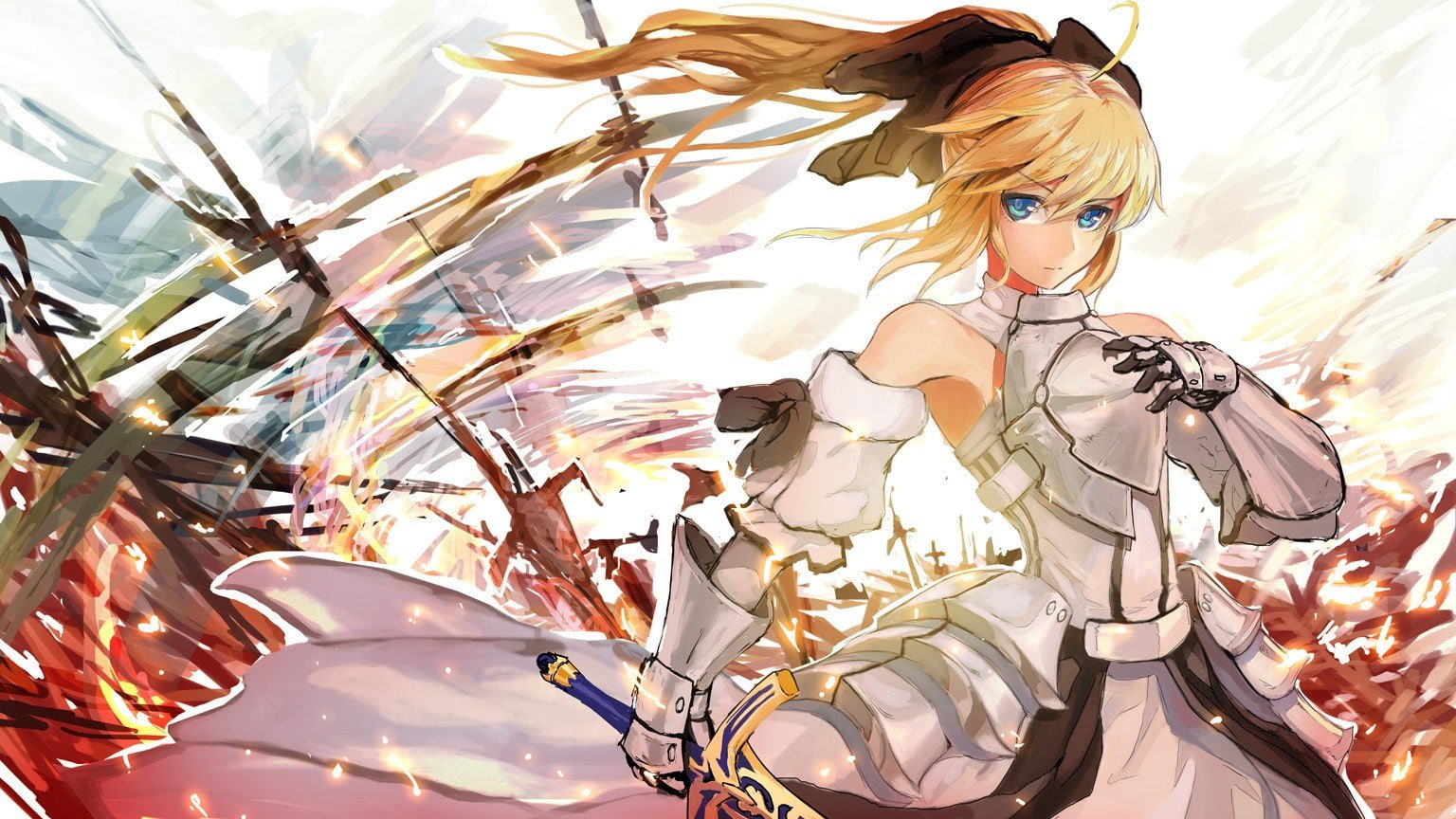 Fate, 720P, anime, Stay Night, Empress Nero, Saber Lily, Fate Series, HD Wallpaper