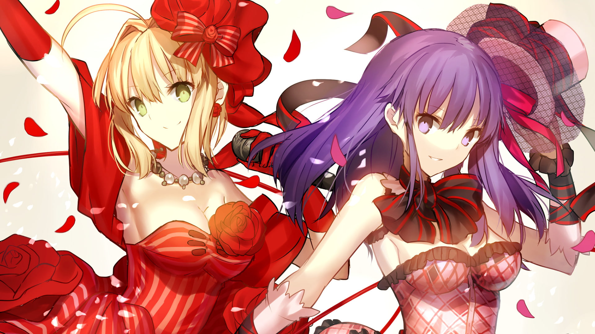 1080P, Anime, Sakura Matou, Fate/Extra CCC, Red Saber, Saber (Fate Series), HD Wallpaper