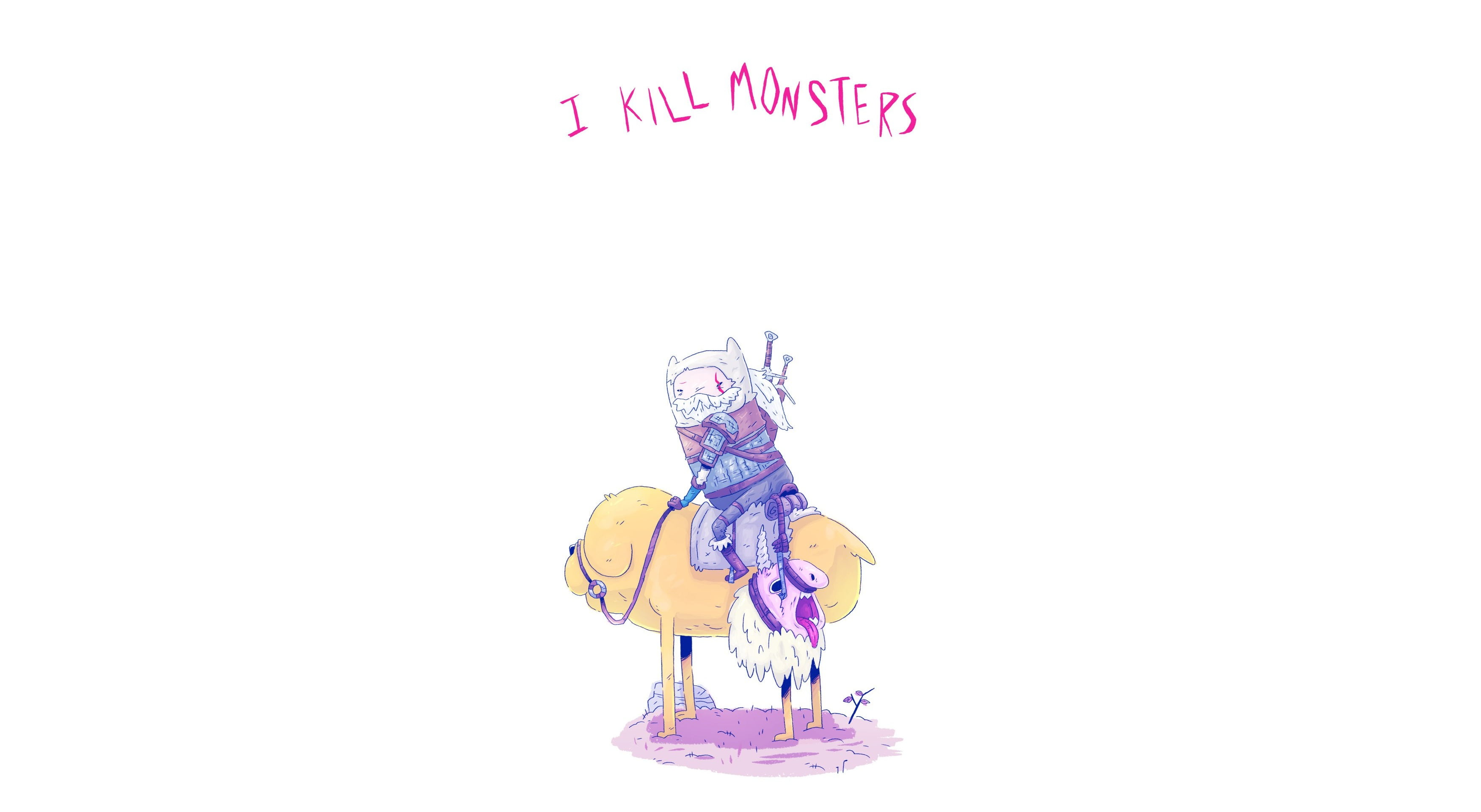 no people, Roach, Geralt, Jake, paper, copy space, art and craft, Cartoon Network, studio shot, The Witcher, freshness, multi colored, pink color, Adventure Time, HD Wallpaper