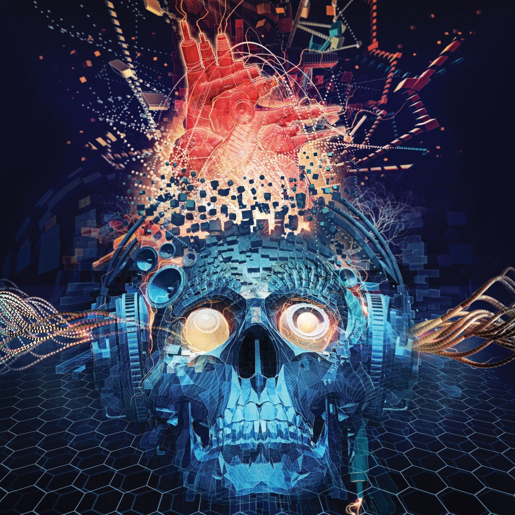 multiple exposure, digital composite, papa roach the connection, human face, body part, night, celebration, mask, building exterior, architecture, 1080P, Phone HD Wallpaper