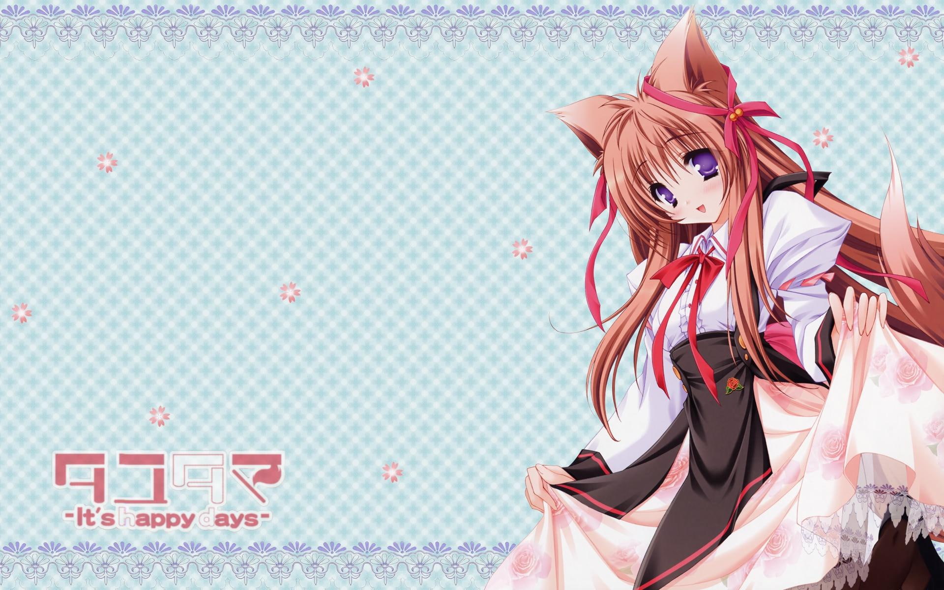 haired, tayutama, 1920x1200, tayutama: kiss on my deity, kiss, mashiro mito, brown, deity, female, anime, mahiro, character, mito, 1080P, HD Wallpaper