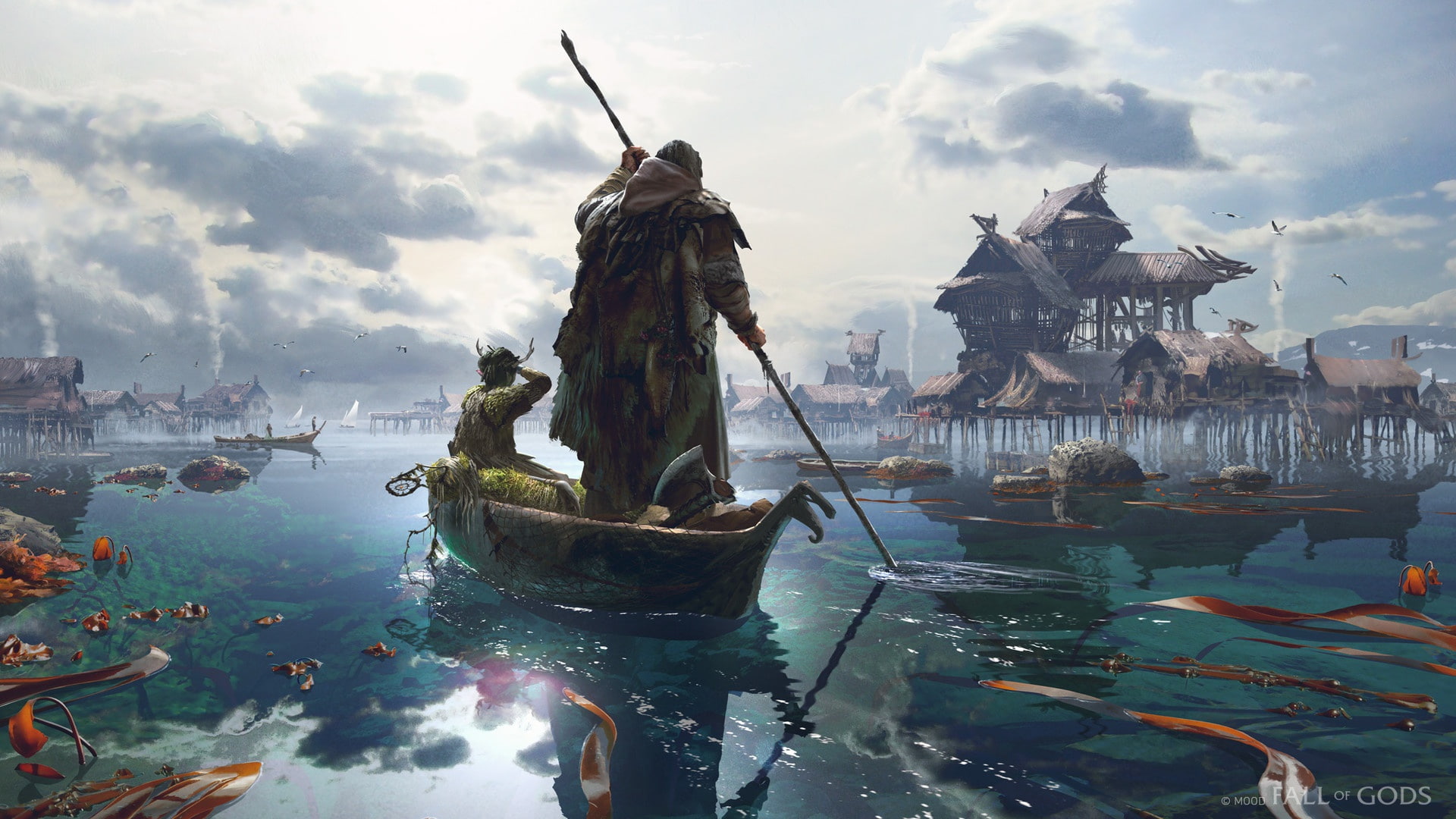 1080P, boat, Fall Of Gods, Fishing Village, settlement, HD Wallpaper