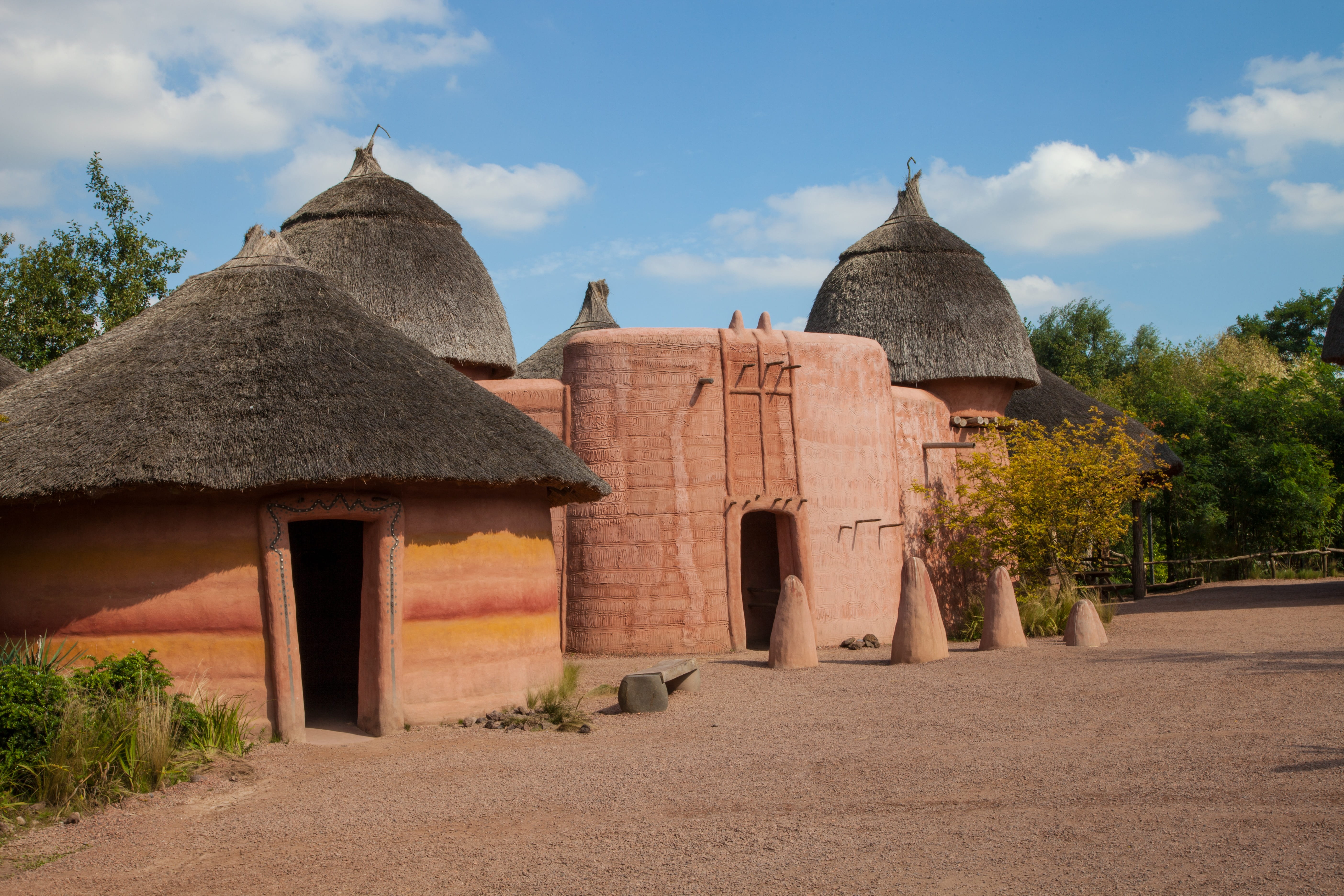 color, travel destinations, cloud - sky, no people, sky, mud huts, hut, nature, red, 5K, ancient civilization, history, outdoors, roof, spirituality, religion, HD Wallpaper