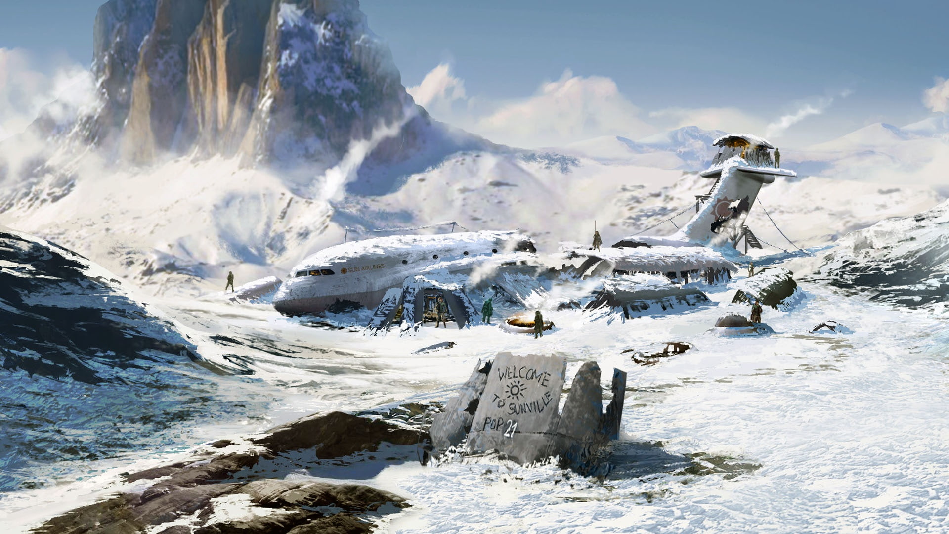 the crash, Welcome to Sunnyville!, the plane, settlement, 1080P, Andrii Shafetov, HD Wallpaper