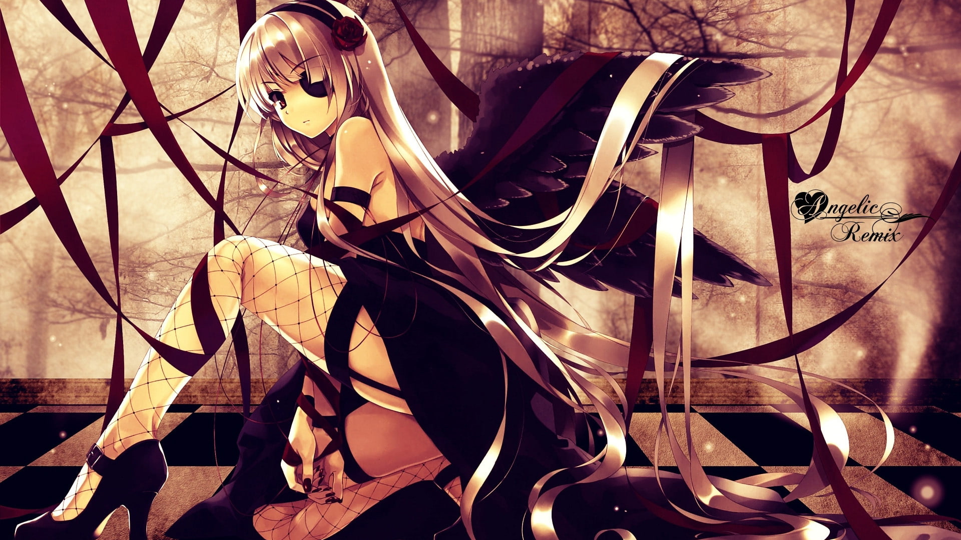 anime, 1080P, art, design, silhouette, ride, mechanical device, grunge, graffito, graphic, carousel, decoration, artwork, HD Wallpaper