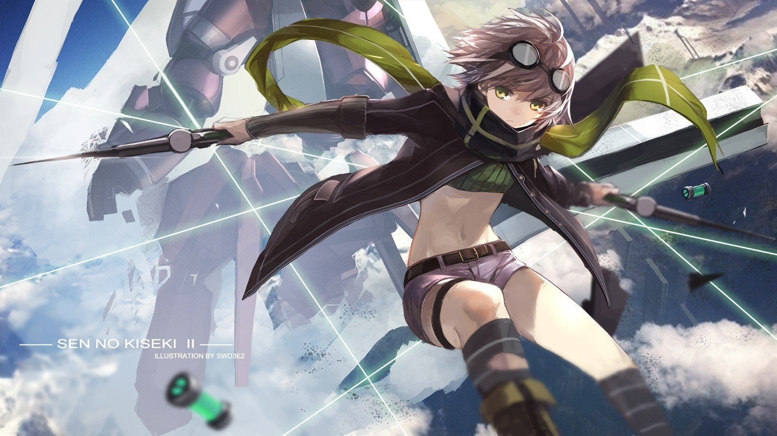 Grey Hair, The Legend Of Heroes, Goggles, The Legend Of Heroes: Sen No Kiseki, Short Hair, Swd3e2, Fie Claussell, Green Eyes, 720P, Anime Girls, HD Wallpaper