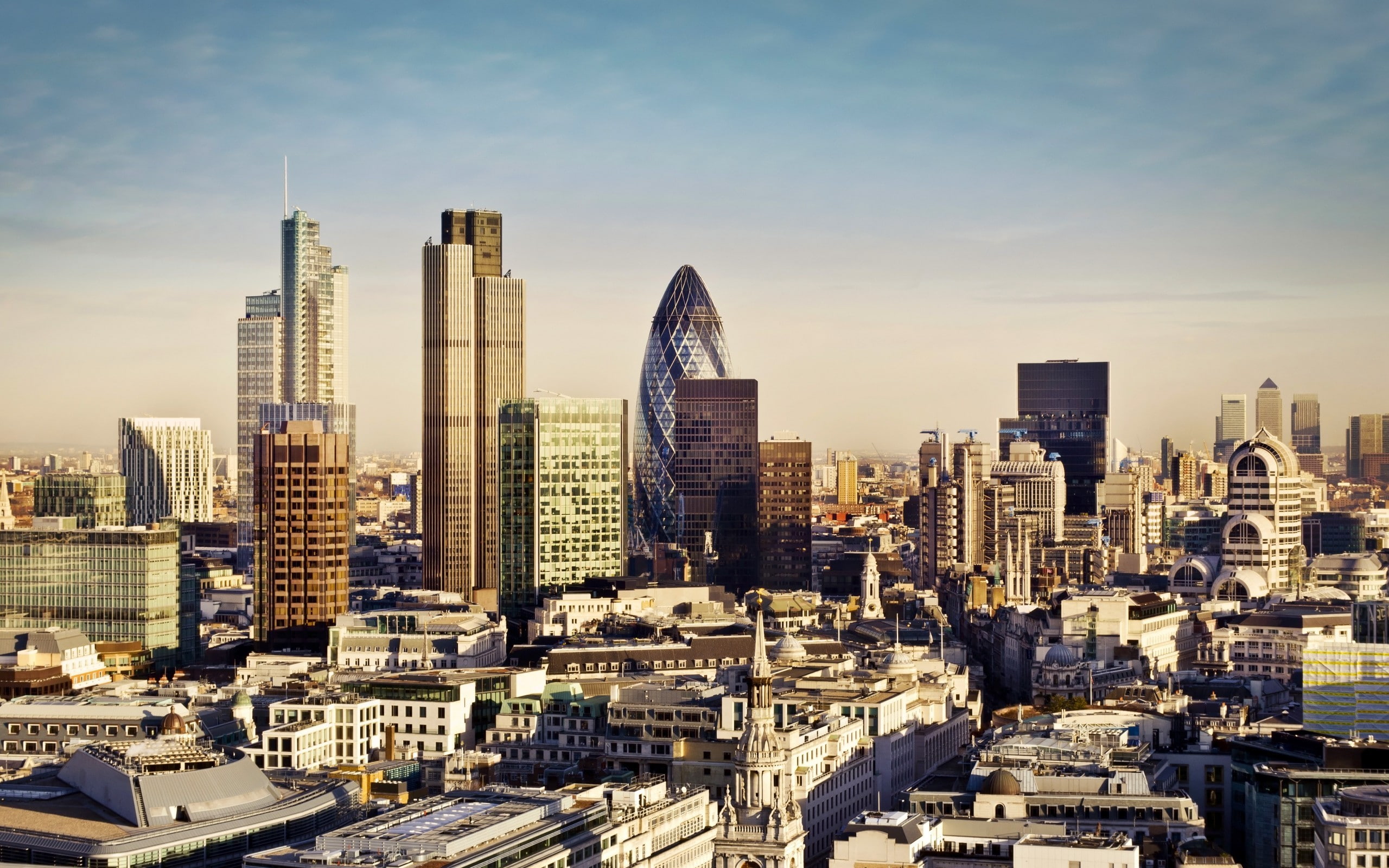 office, residential district, sky, cityscape, 2K, urban, London, office building exterior, settlement, tower, nature, building, architecture, UK, tall - high, HD Wallpaper