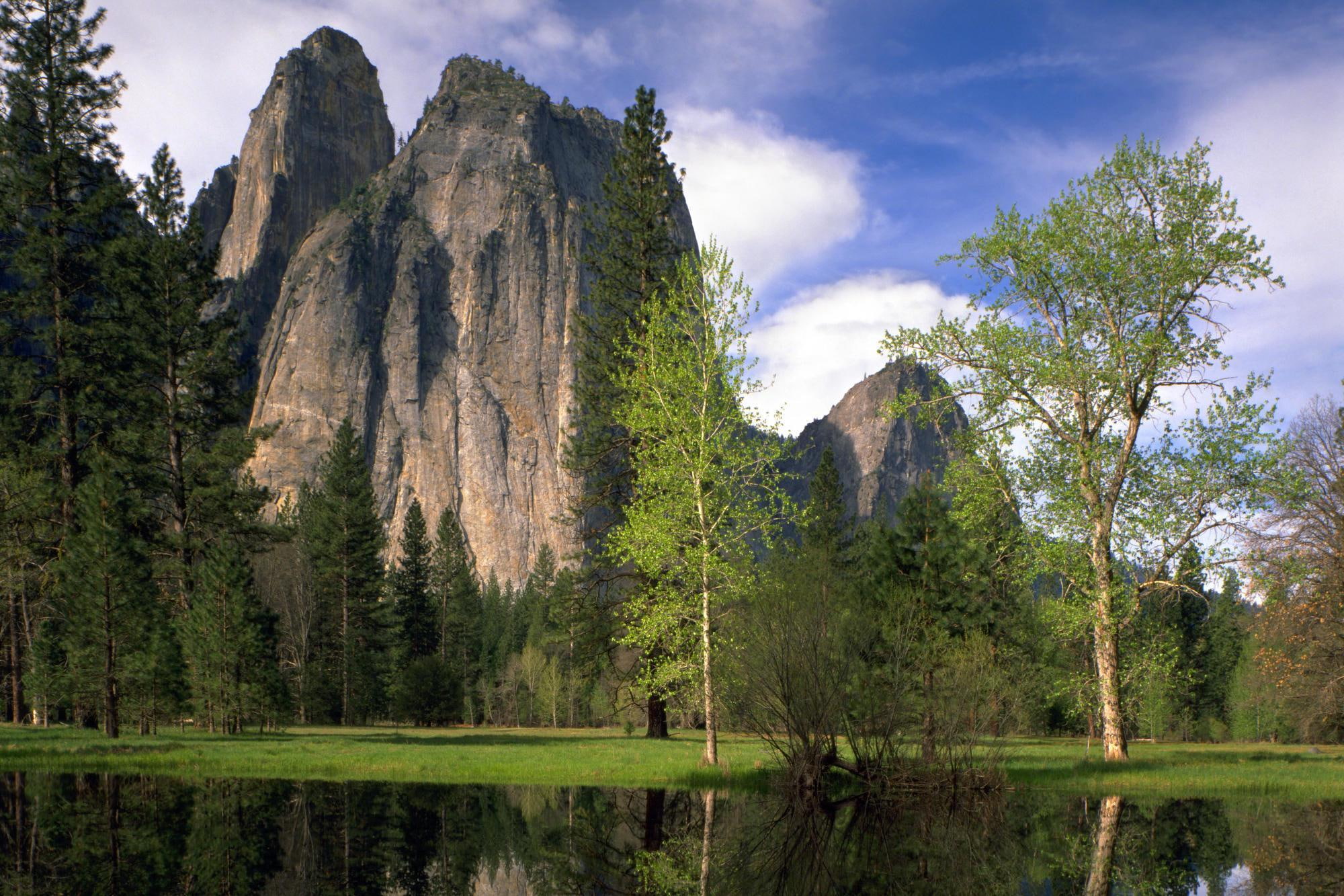 mountains, 1080P, lake, 3d and abstract, forests, cristal, nature, lakes, HD Wallpaper