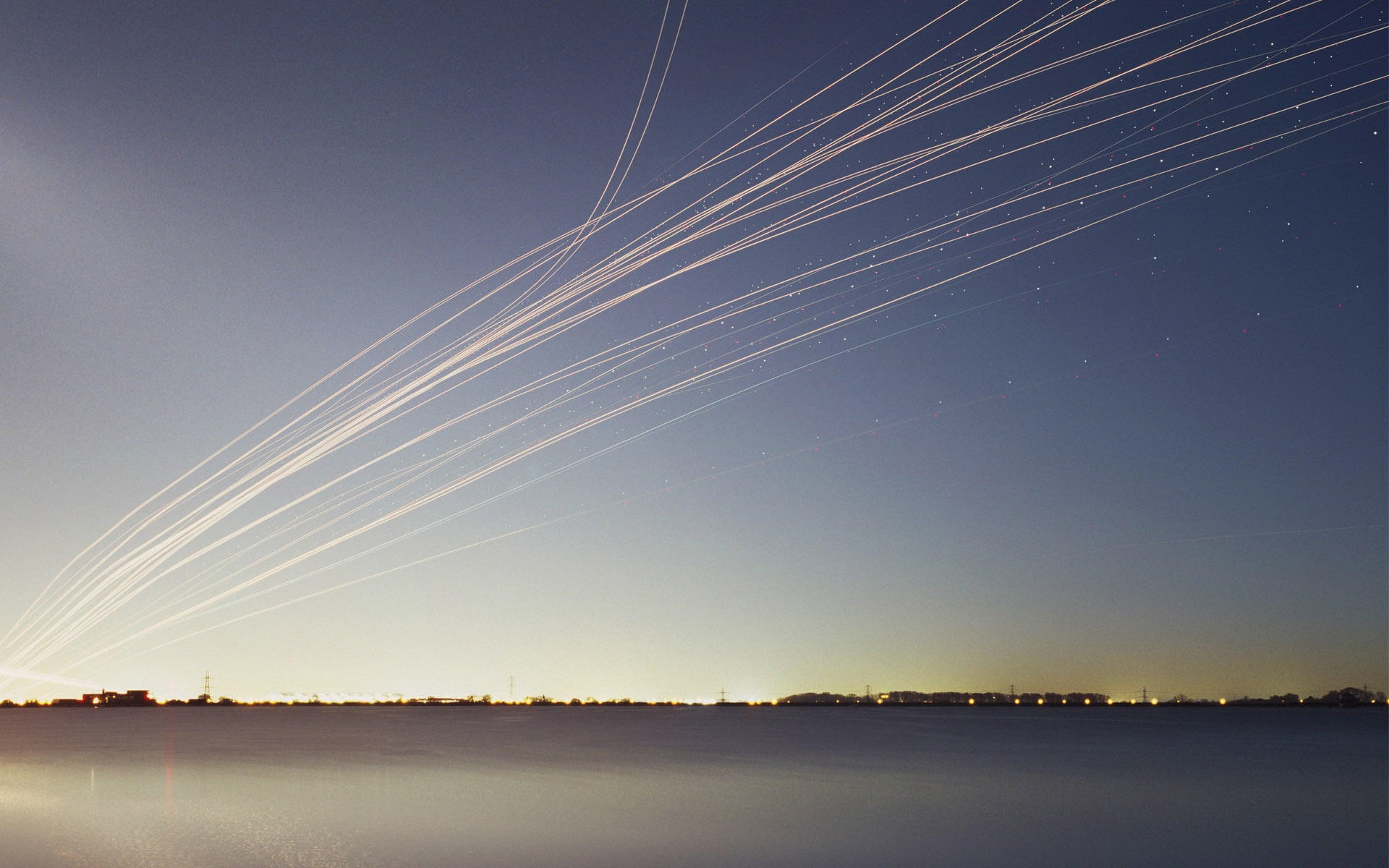 tranquil scene, clear sky, tranquility, water, no people, star - space, outdoors, environment, nature, land, space, hd, cluster, preview, 1080P, windows, HD Wallpaper