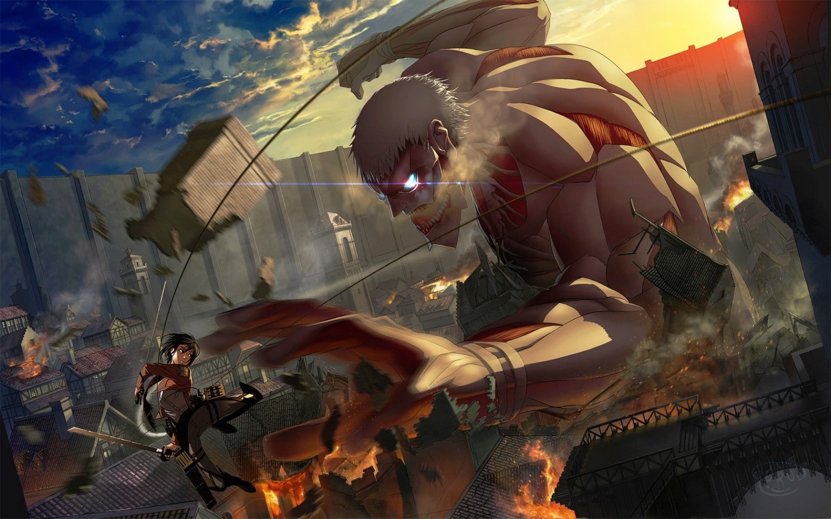 Armored Titan, medieval, Shingeki no Kyojin, Mikasa Ackerman, titans, 720P, HD Wallpaper