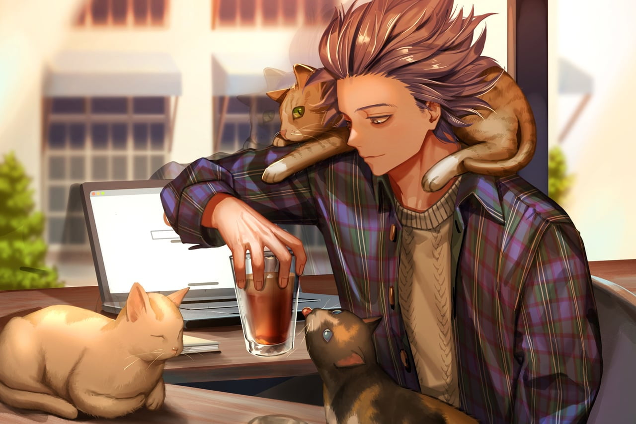 anime boys, Boku no Hero Academia, 720P, cats, Hitoshi Shinso, anime, HD Wallpaper