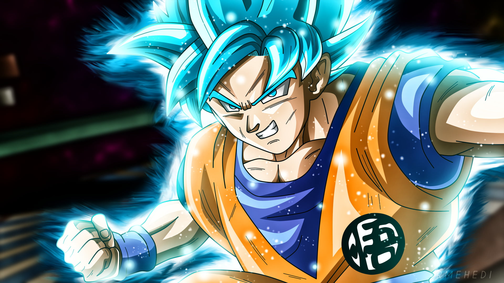 focus on foreground, event, celebration, reflection, super, saiyan, amusement park, blue, 1080P, representation, festival, human representation, outdoors, HD Wallpaper