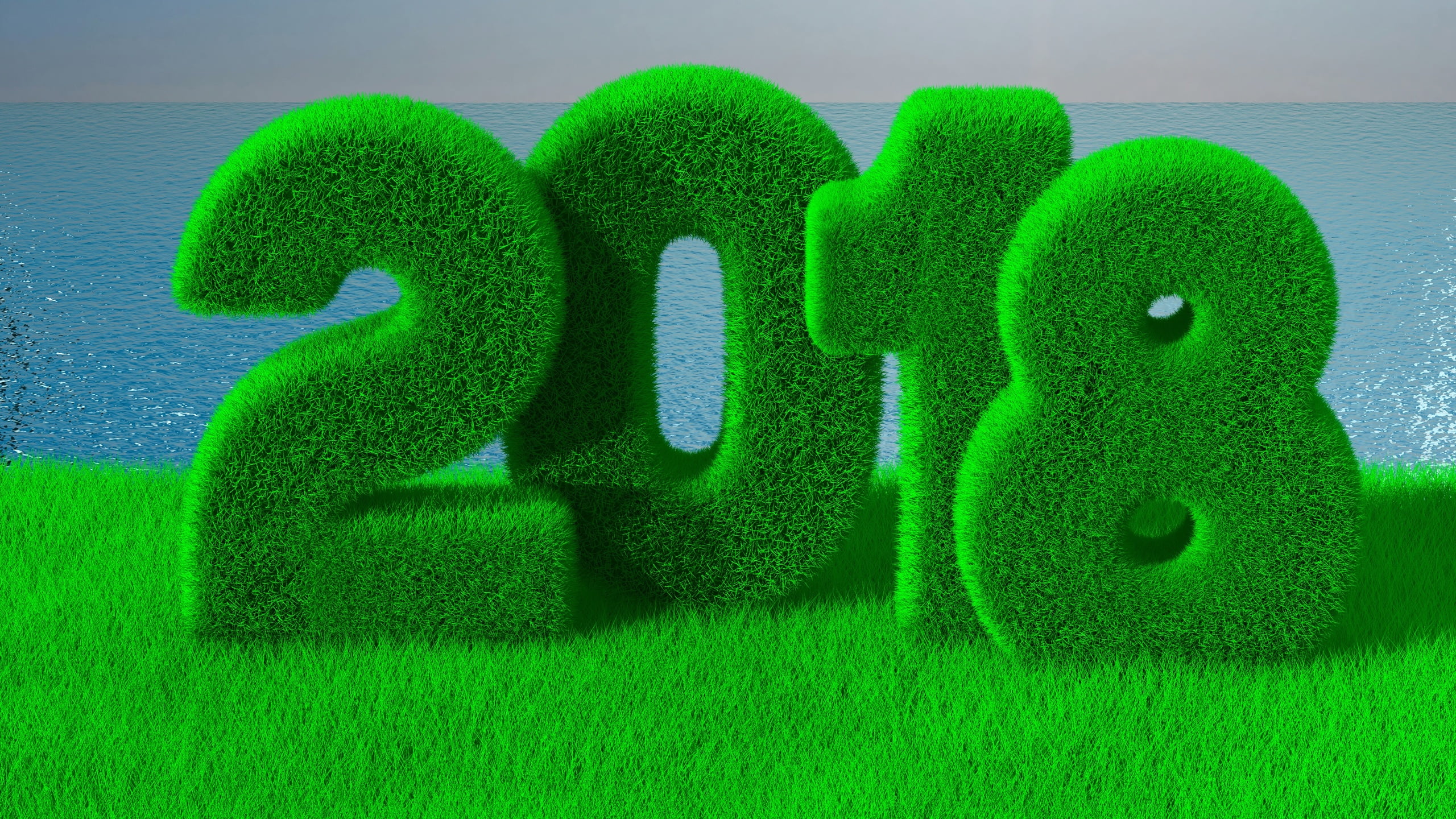emotion, numbers, 3D, grass, environmental issues, 2018 (Year), text, studio shot, positive emotion, close-up, toy, environmental conservation, communication, HD Wallpaper