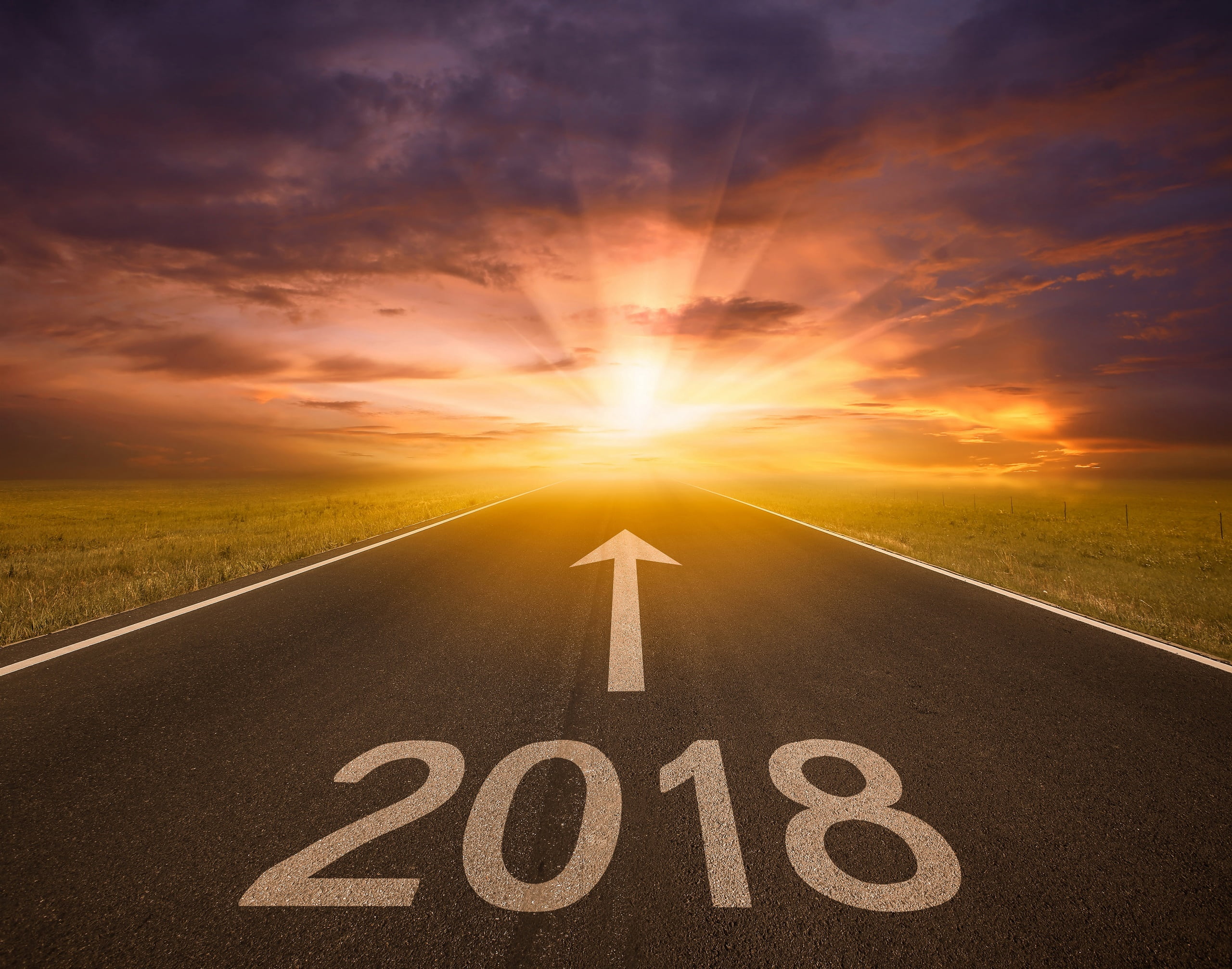 guidance, vanishing point, lens flare, beginnings, 2018 (Year), opportunity, sunset, diminishing perspective, cloud - sky, 2K, nature, sunlight, sign, HD Wallpaper