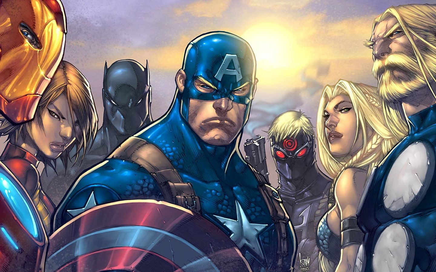 men, Black Panther, young women, Hawkeye, young men, 720P, people, lifestyles, group of people, small group of people, party - social event, males, night, HD Wallpaper