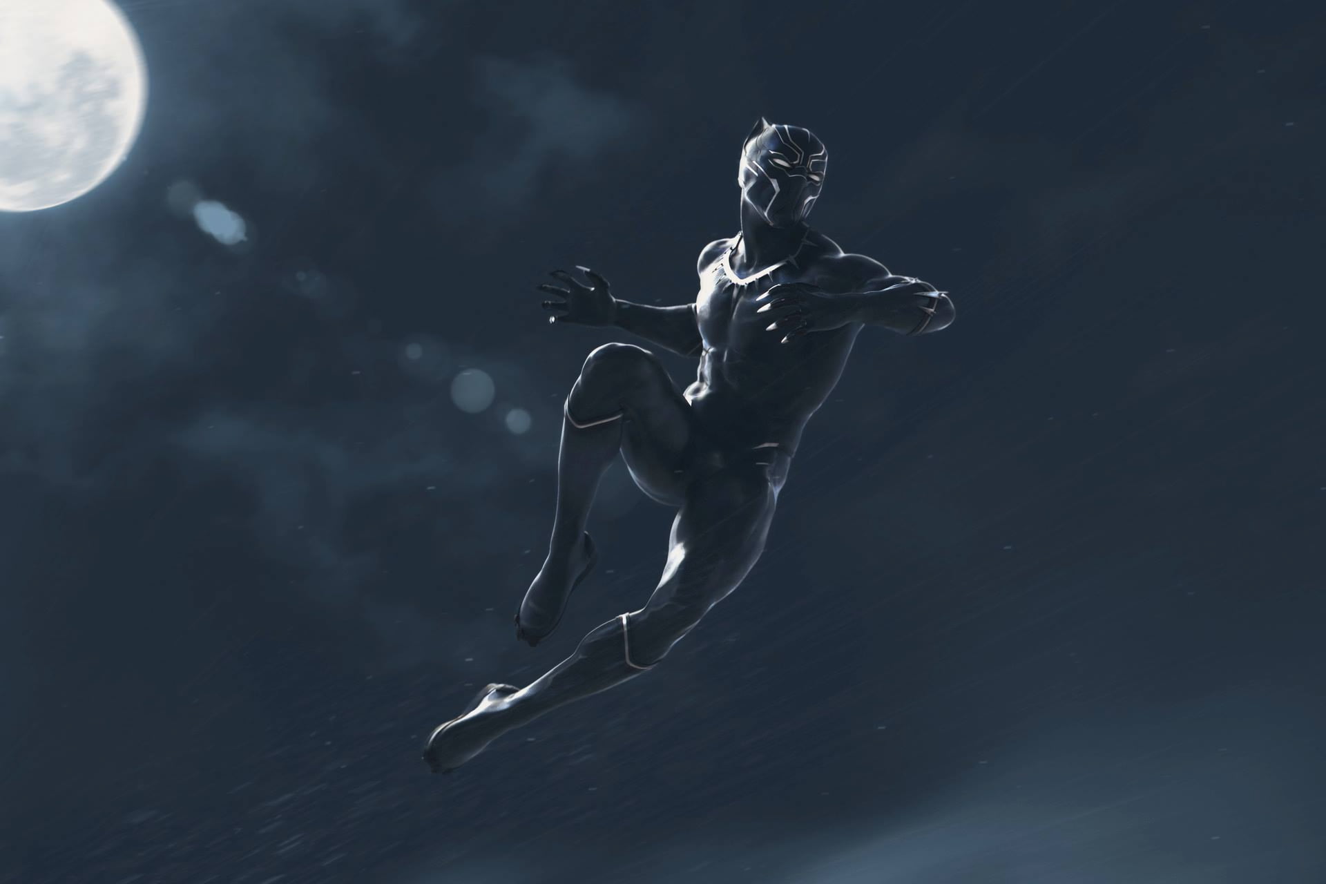 nature, Marvel Comics, skill, young adult, shirtless, full length, lifestyles, Movie, panther, indoors, studio shot, young men, art, Black Panther, one person, HD Wallpaper
