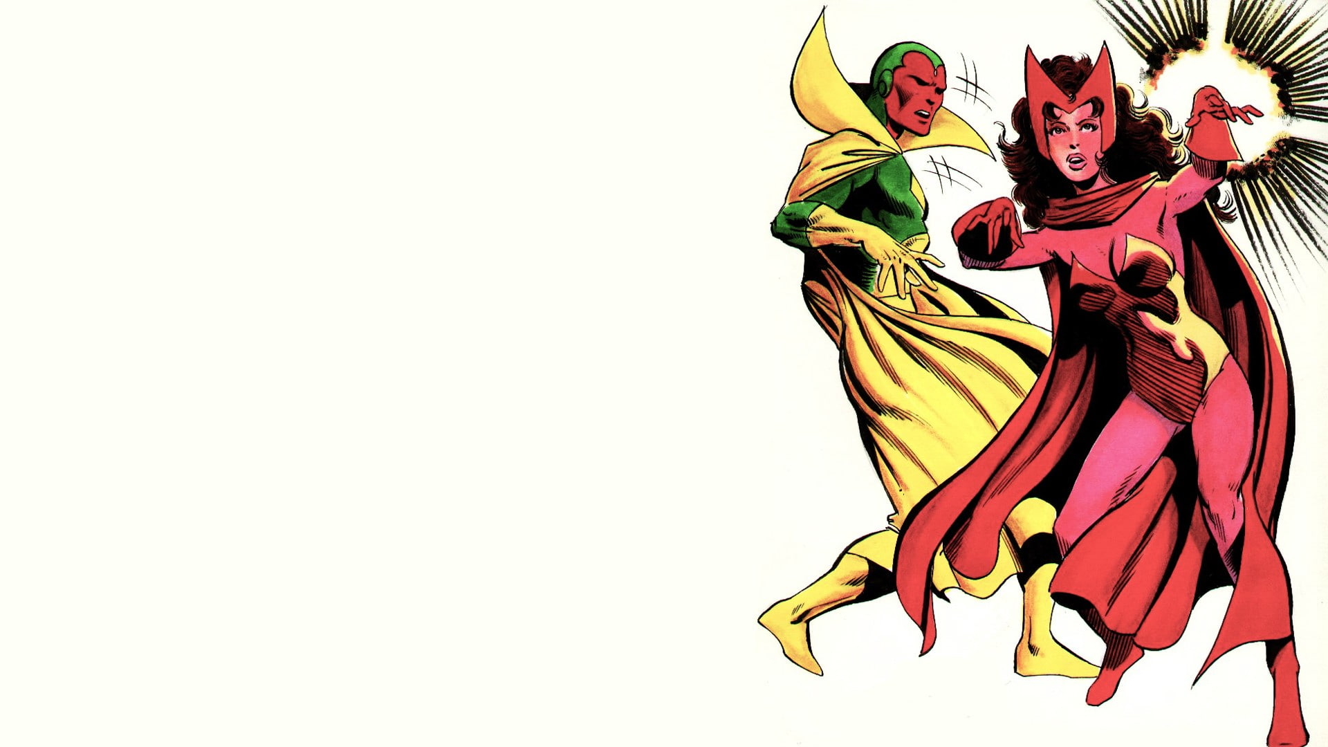 vision, marvel, background, white, comics, witch, scarlet, 1080P, HD Wallpaper
