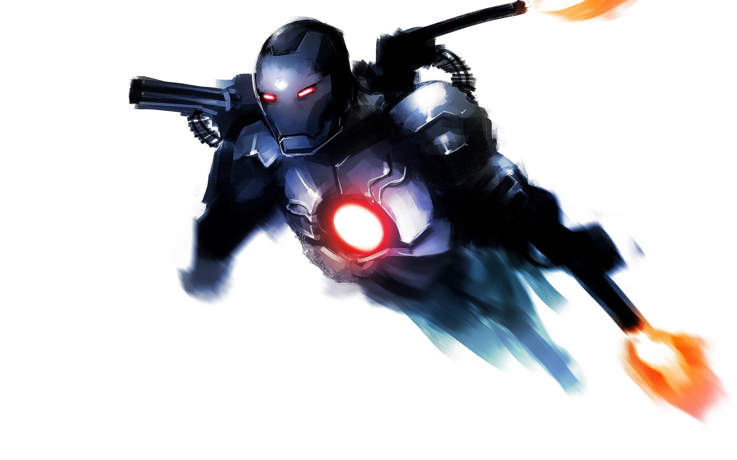 War Machine , Marvel Comics, selective focus, white background, no people, cut out, indoors, military, black color, armed forces, aggression, Iron Man, HD Wallpaper
