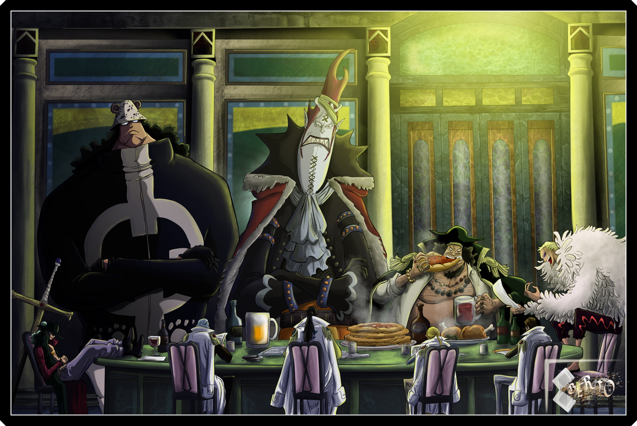 Gekko Moriah, 1080P, Bartholomew Kuma, Shichibukai (One Piece), Dracule Mihawk, Anime, Marshall D. Teach, One Piece, HD Wallpaper