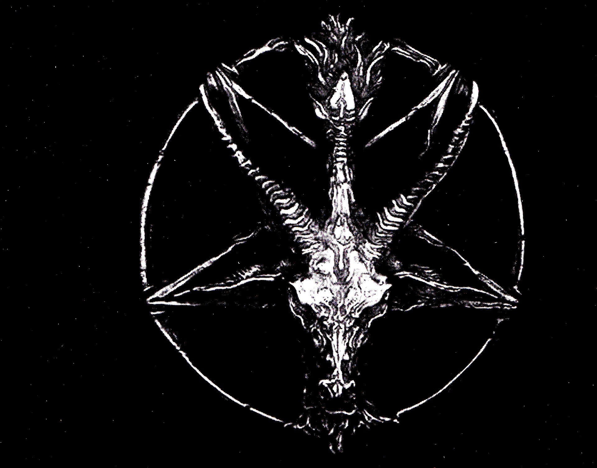 1080P, pentagram, logo, white, blask, black, tsjuder, metal, illustration, satanic, heavy, occult, evil, HD Wallpaper