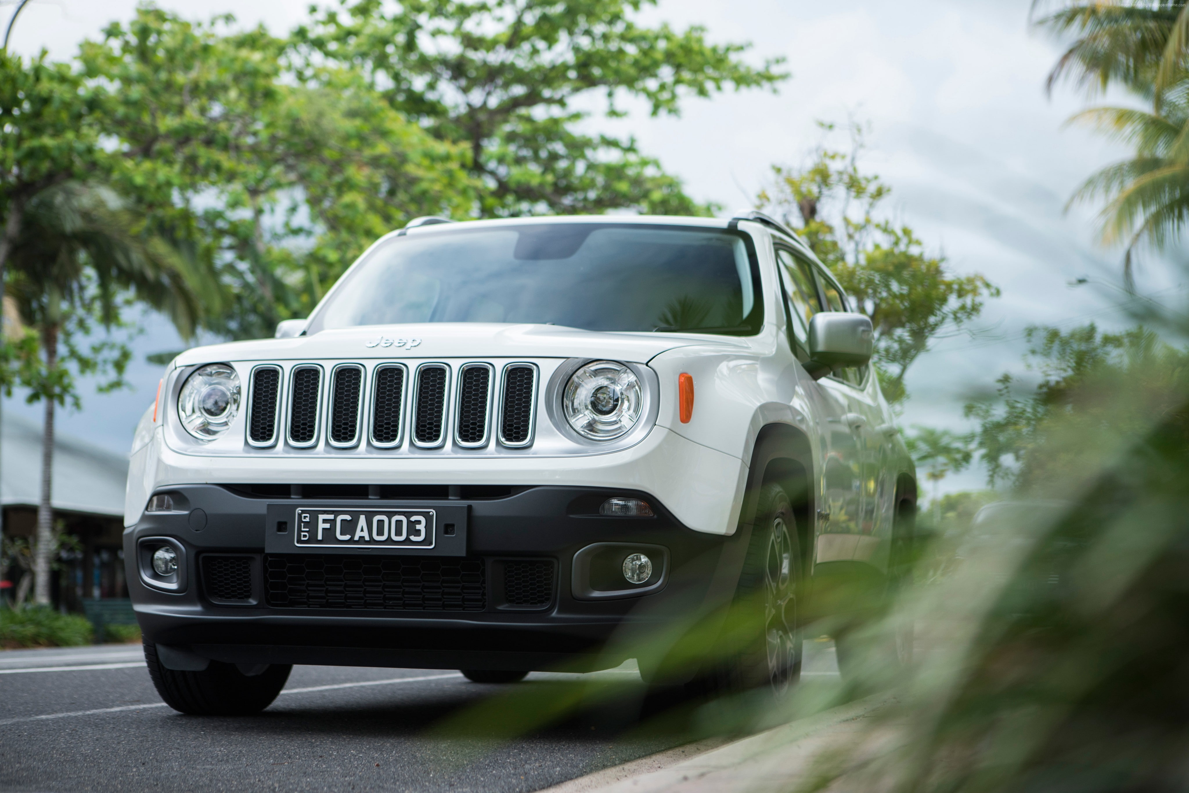 SUV, Jeep Renegade Limited, 4K, white, HD Wallpaper