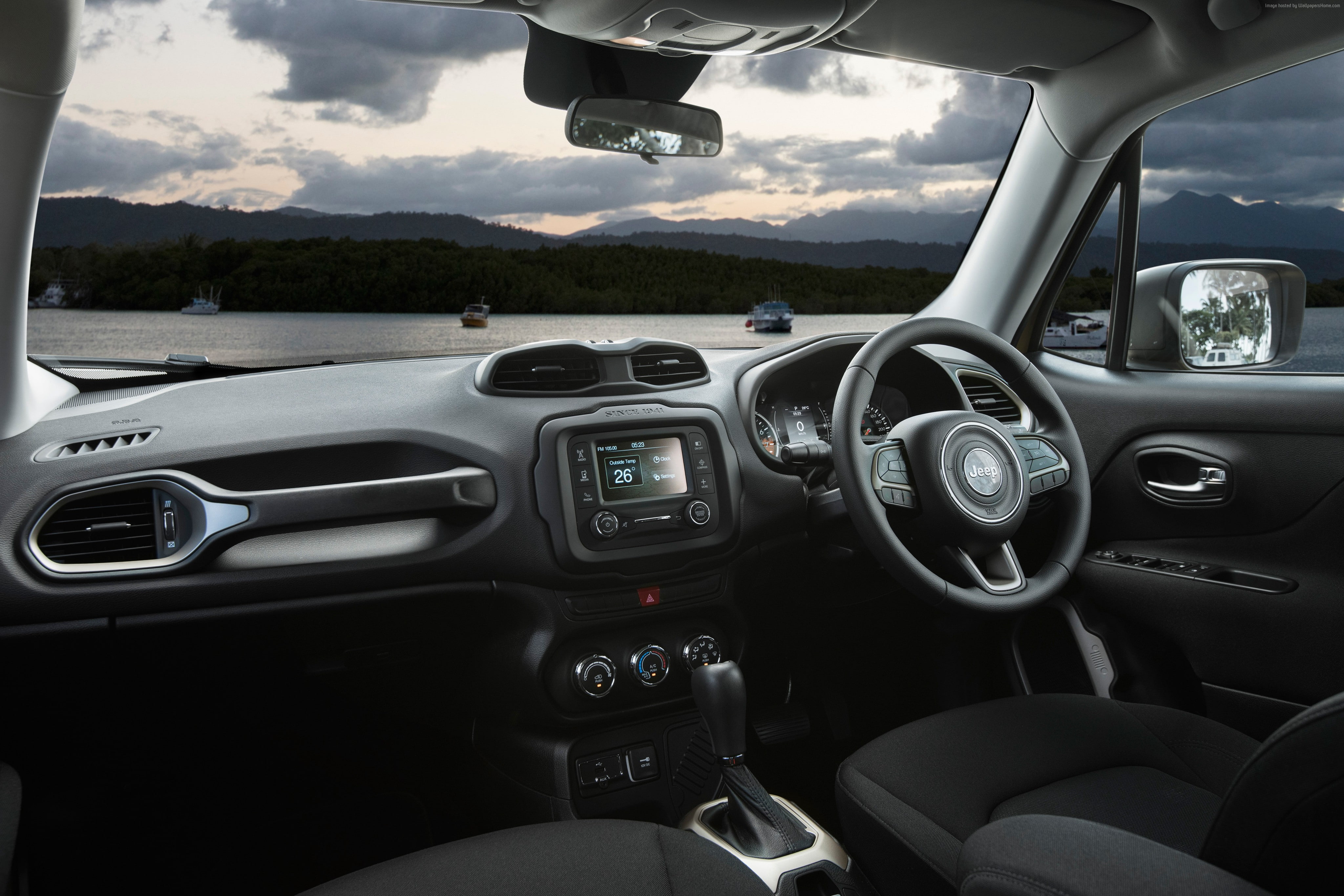 4K, Jeep Renegade Sport, interior, HD Wallpaper