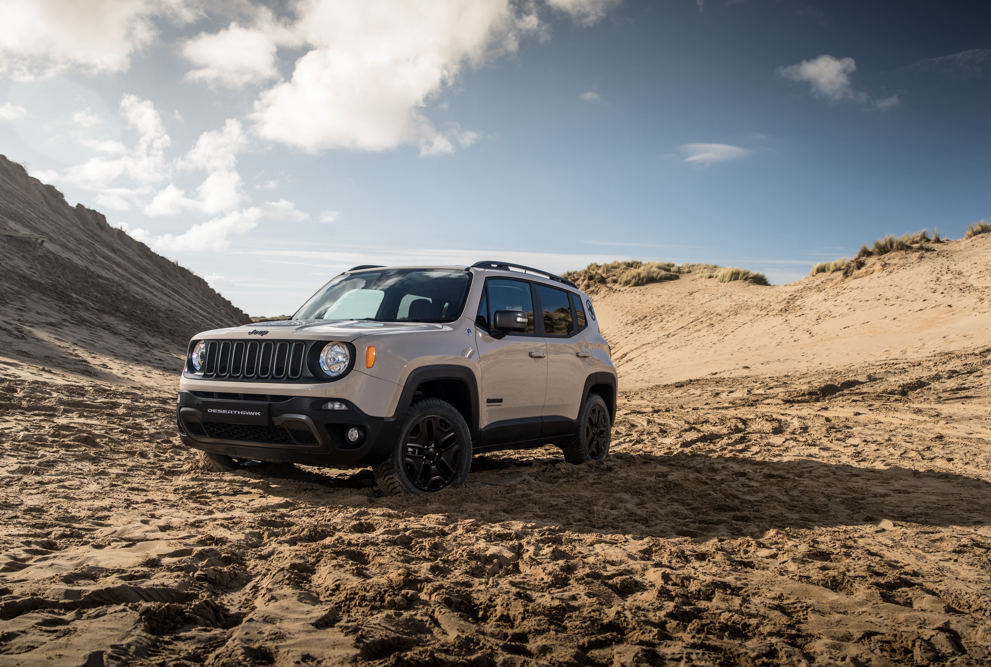 jeep, 4K, desert, renegade, hawk, 2017, HD Wallpaper